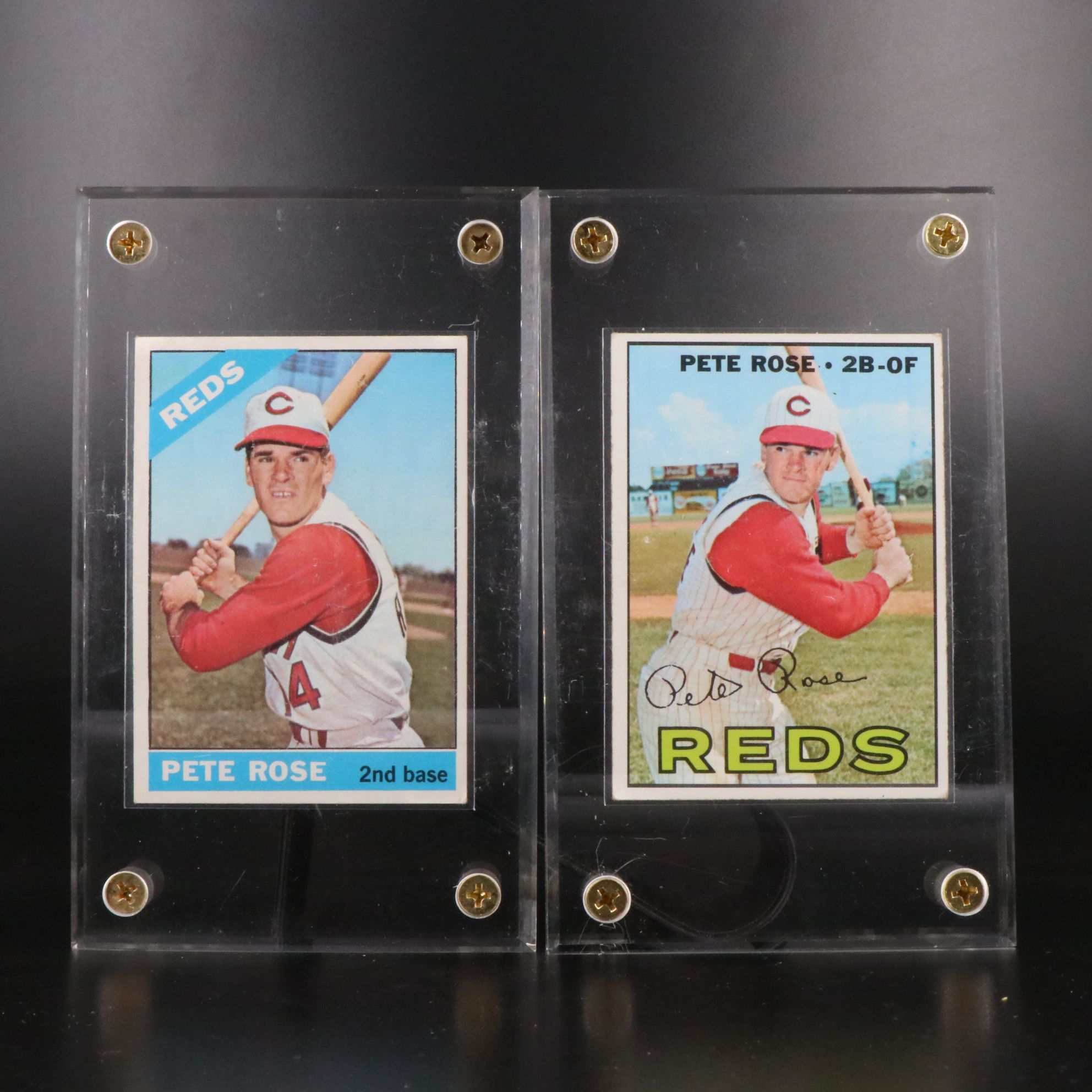 1966 and 1967 Topps Pete Rose Cincinnati Reds Baseball Cards