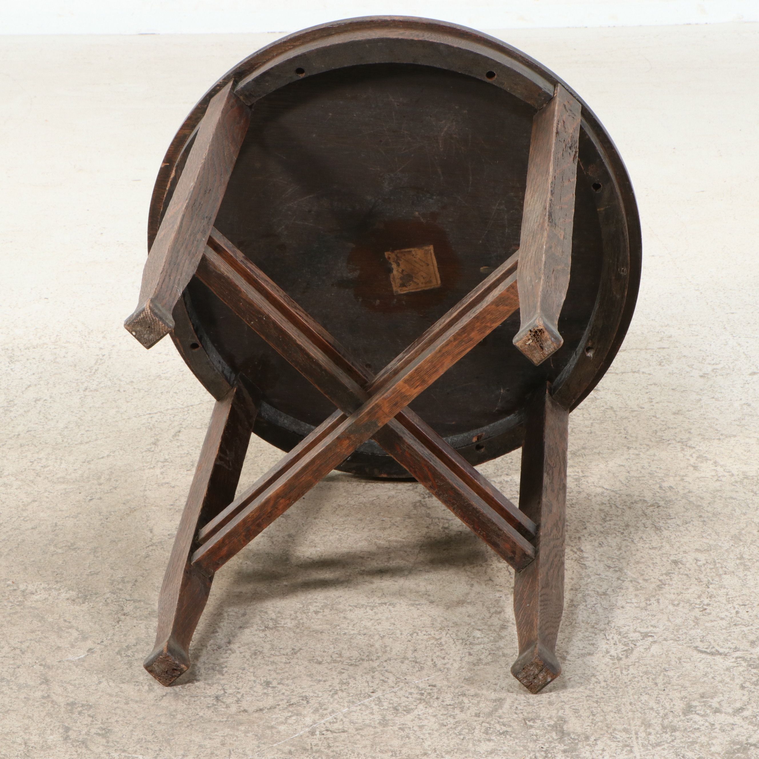 Miller Cabinet Co. Craftsman White Oak Tabouret, Early 20th Century