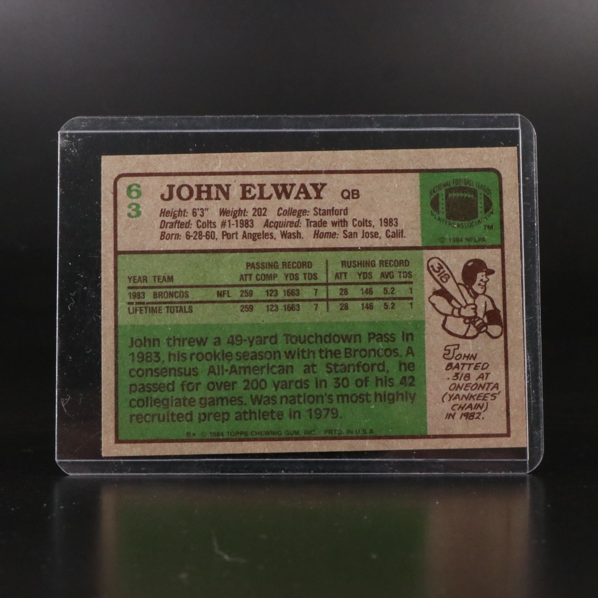 1984 Topps Dan Marino and John Elway Rookie Football Cards