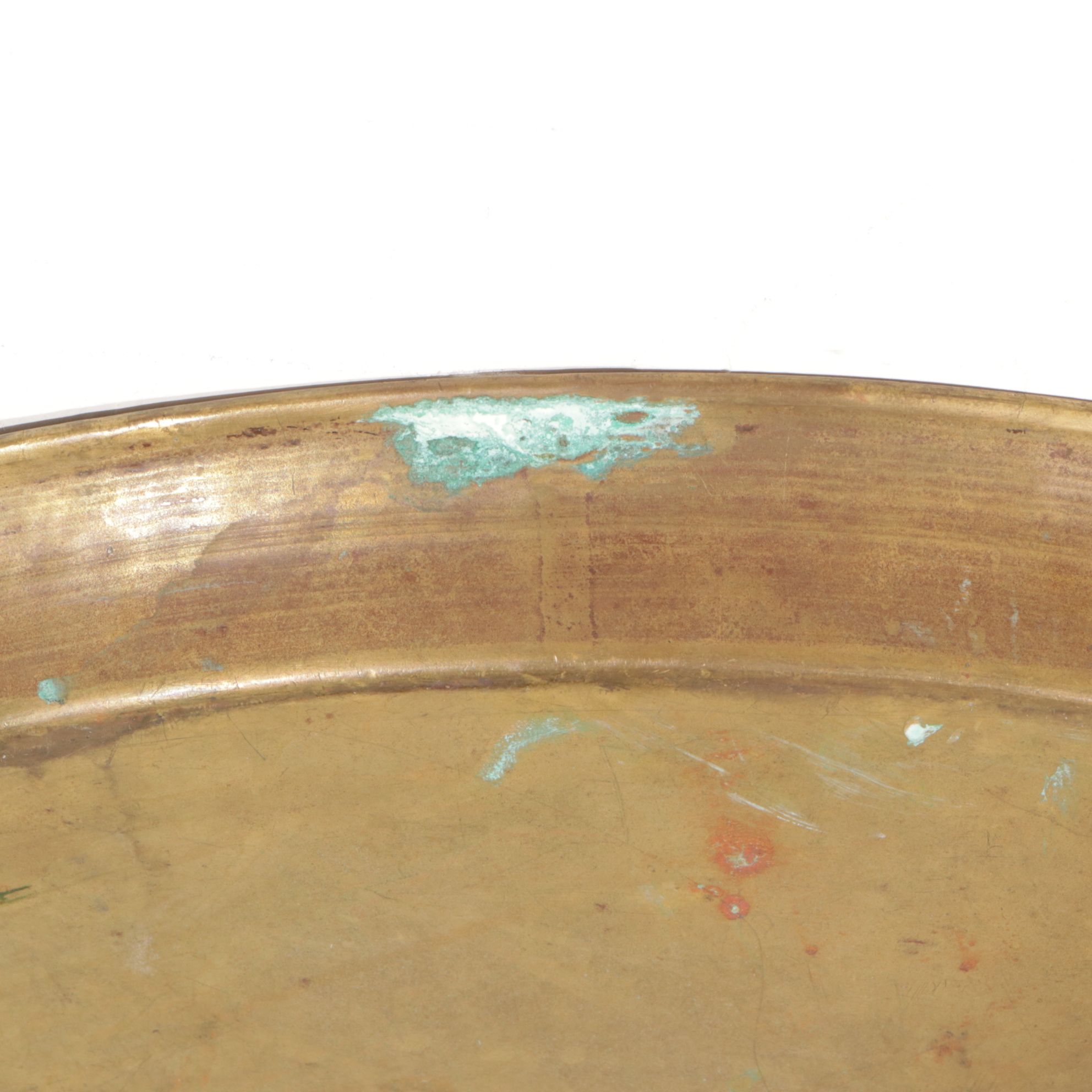 Arabic Etched Brass Serving Tray
