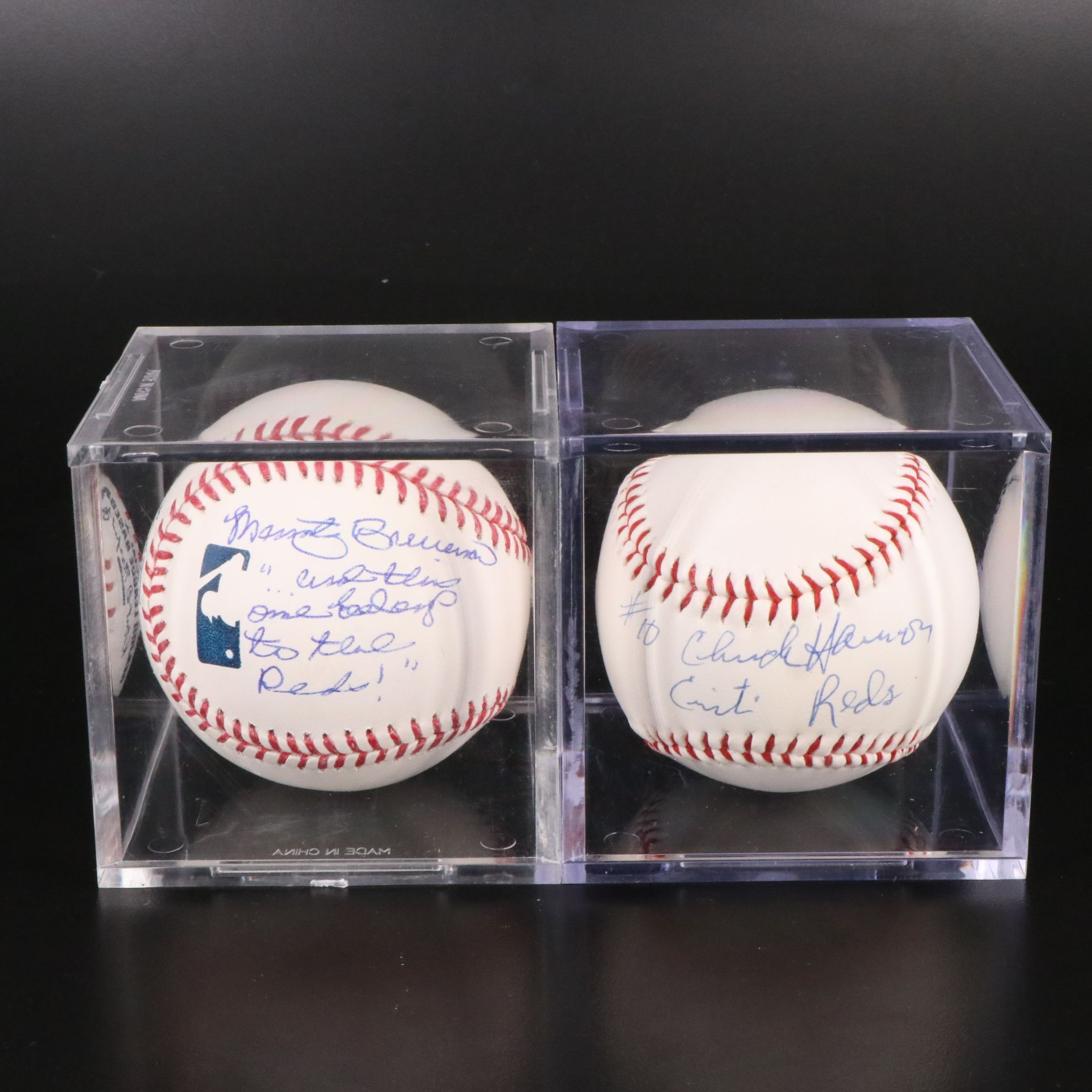 Marty Brennaman and Chuck Harmon Signed Baseballs