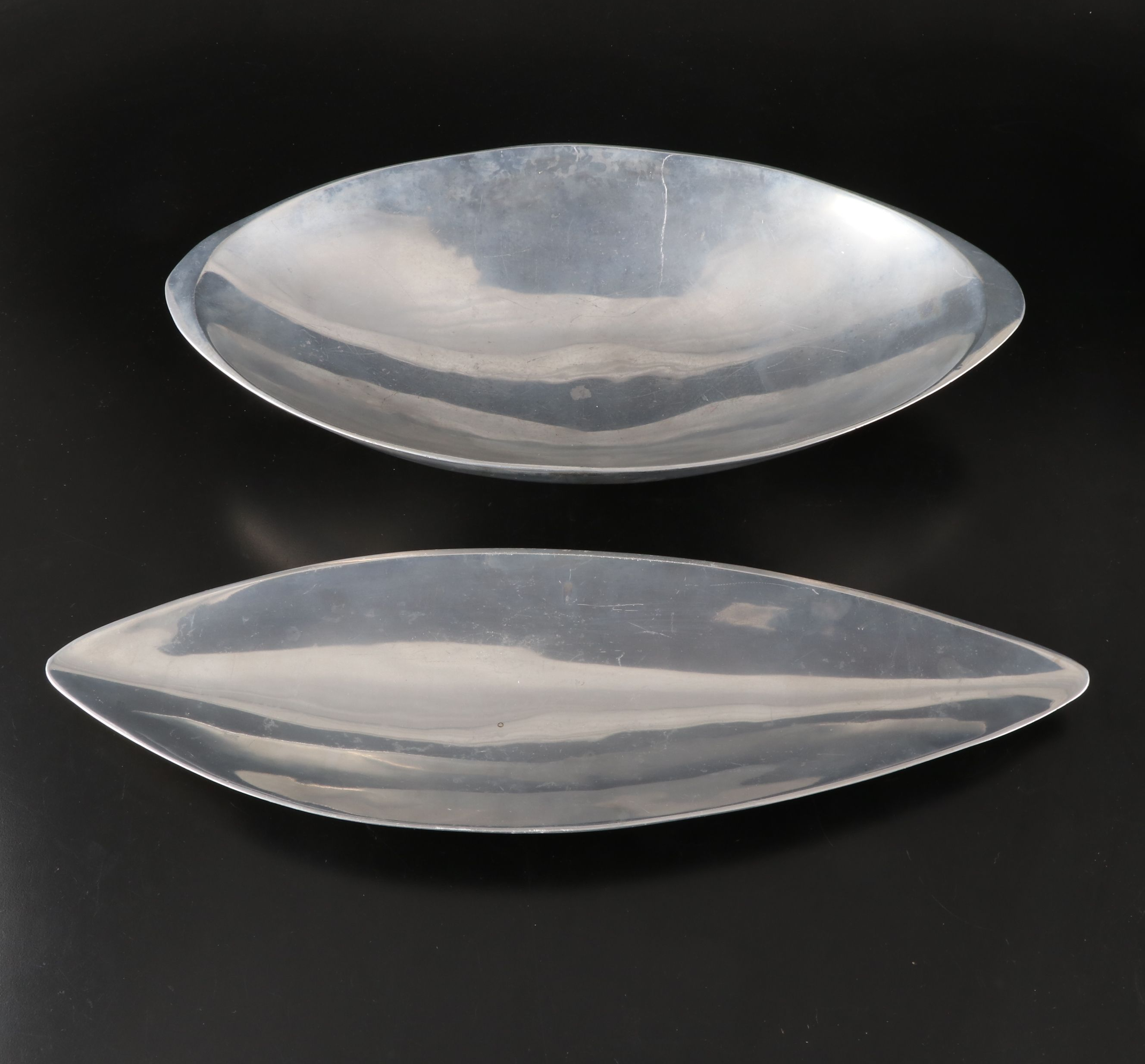 Voss Danish Mid Century Modern Divided Tray with Nambé Metal Bowls