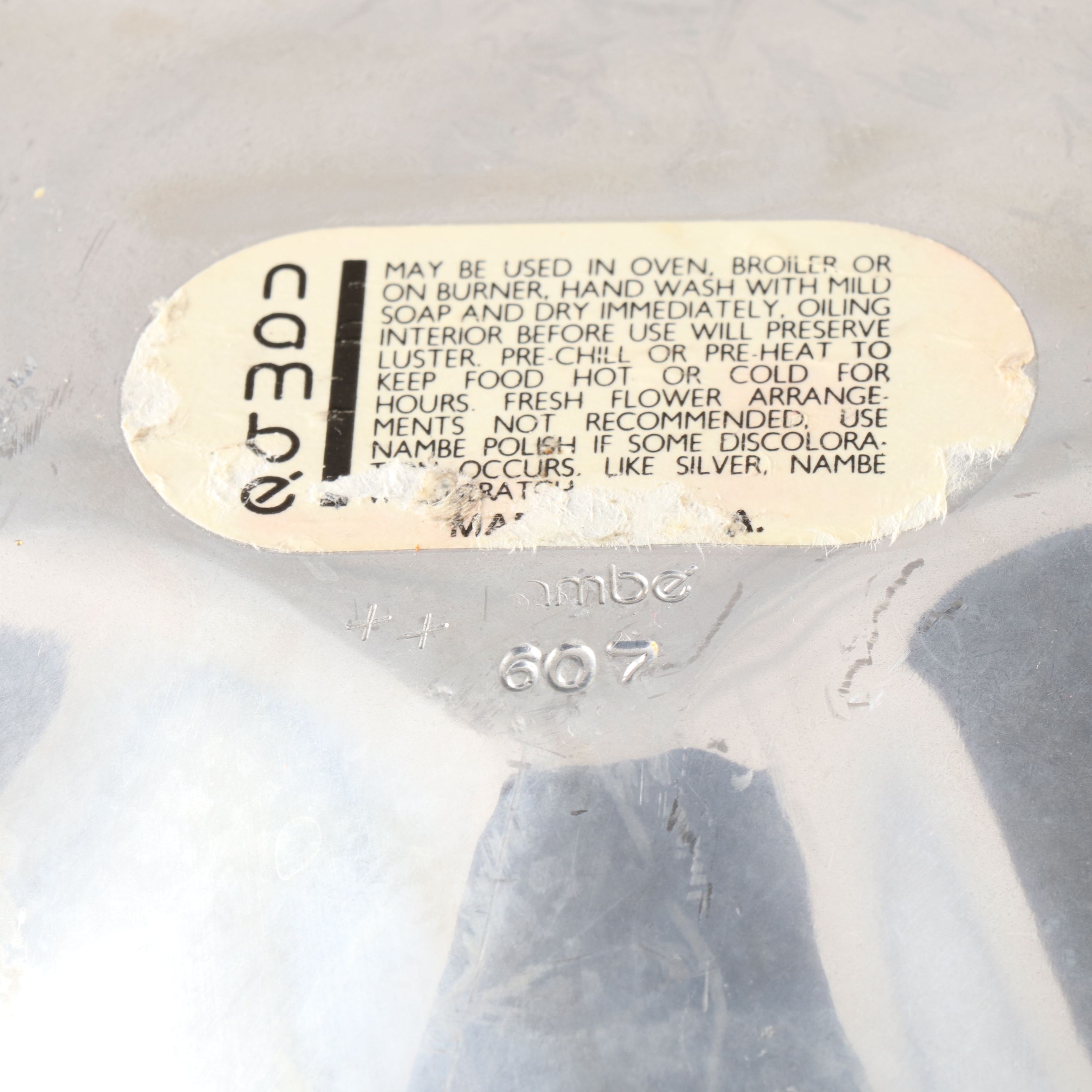 Voss Danish Mid Century Modern Divided Tray with Nambé Metal Bowls