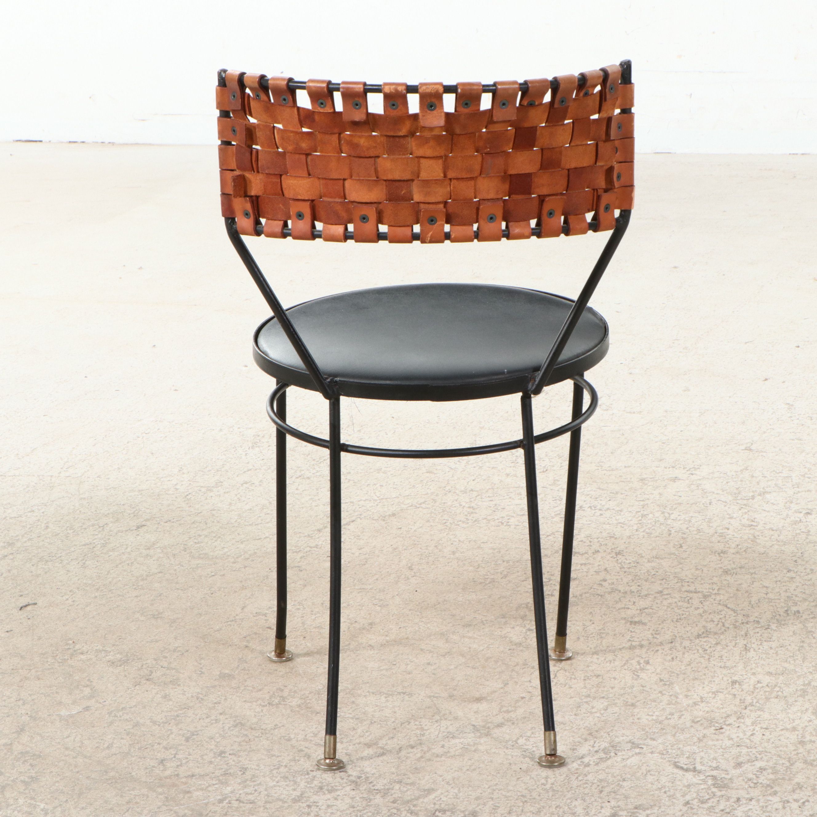 Pair of Mid Century Modern Woven Side Chairs, Manner of Arthur Umanoff