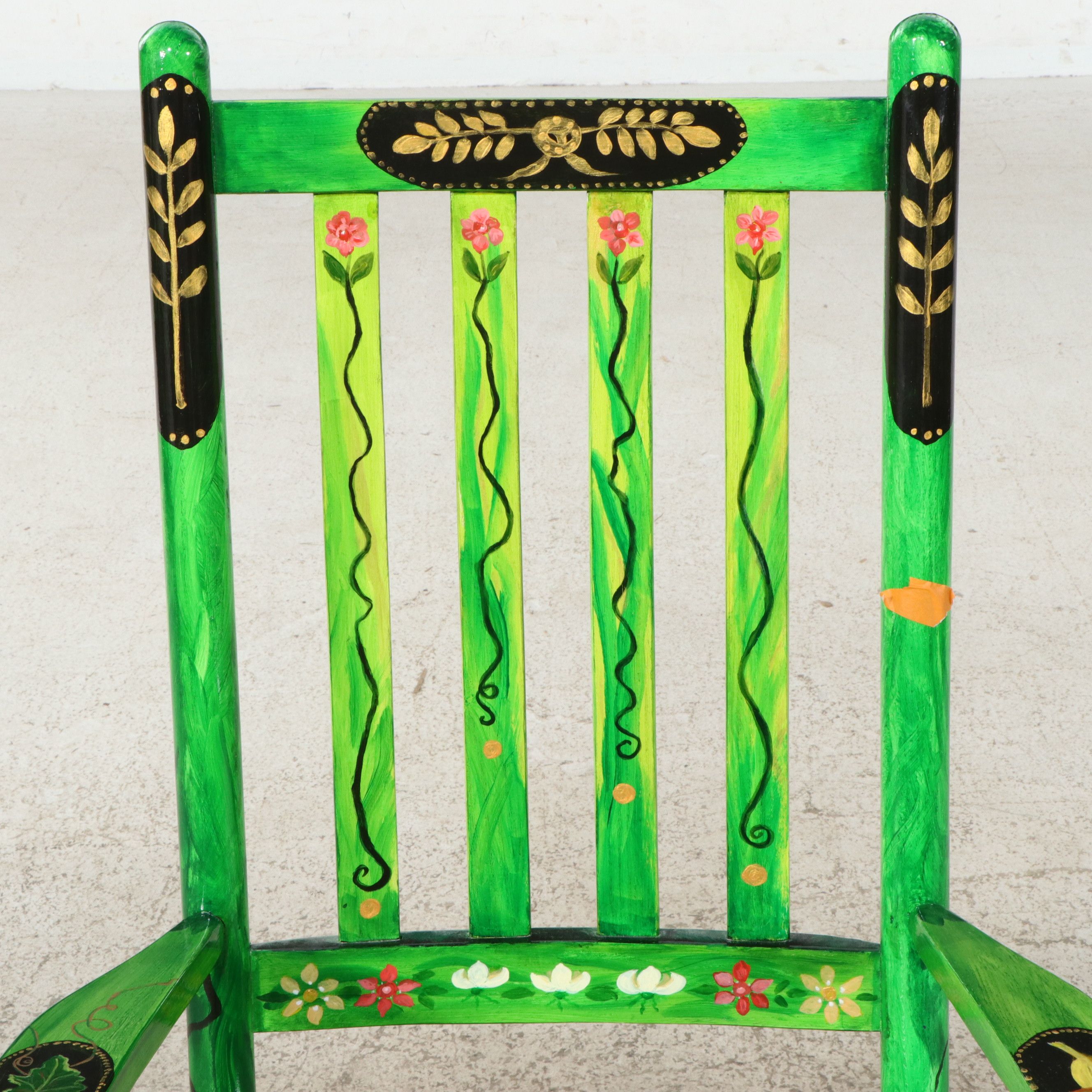 "Easy Living" Hand-Painted Folk Art Rocking Chair, 2011