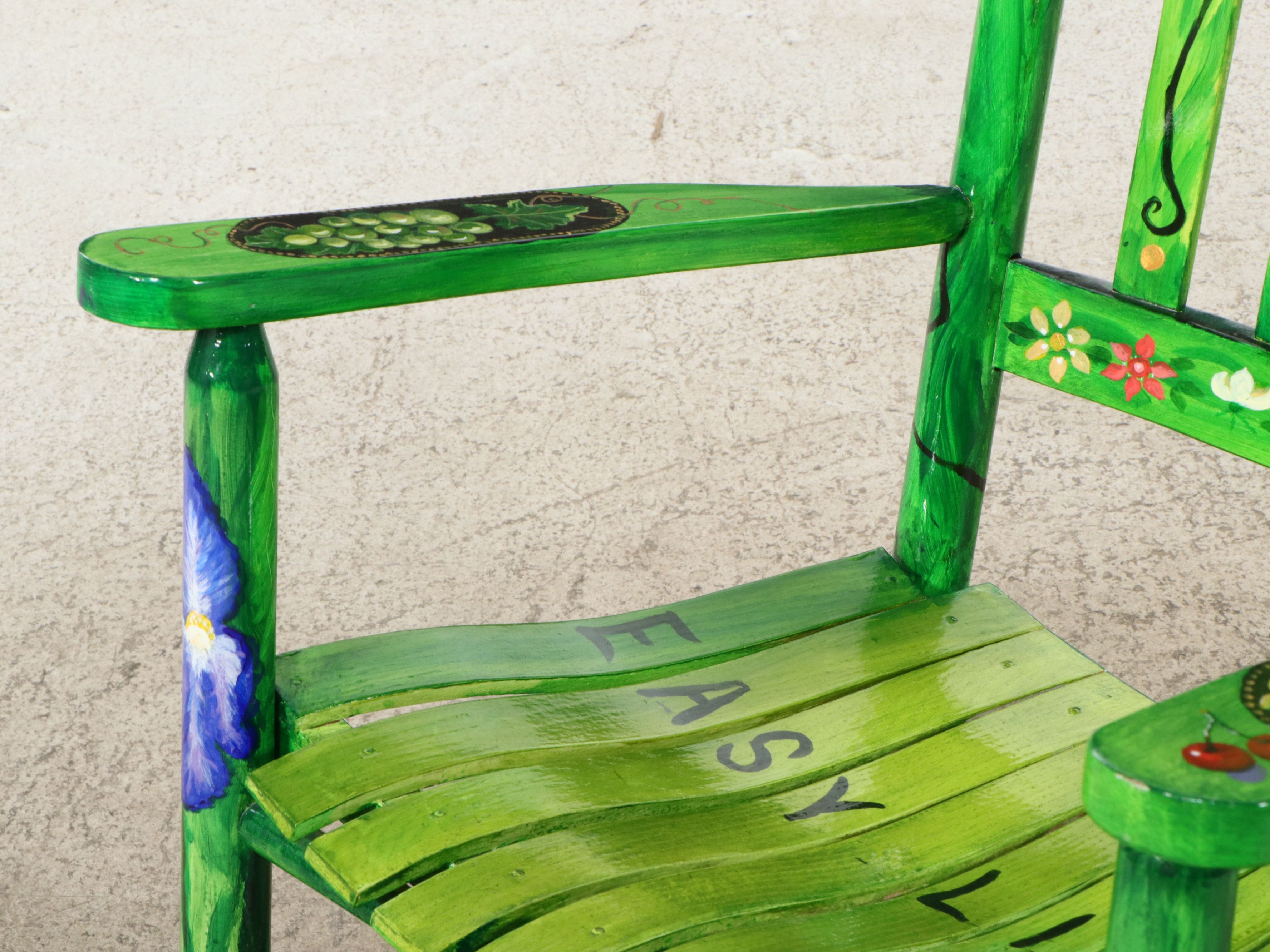 "Easy Living" Hand-Painted Folk Art Rocking Chair, 2011