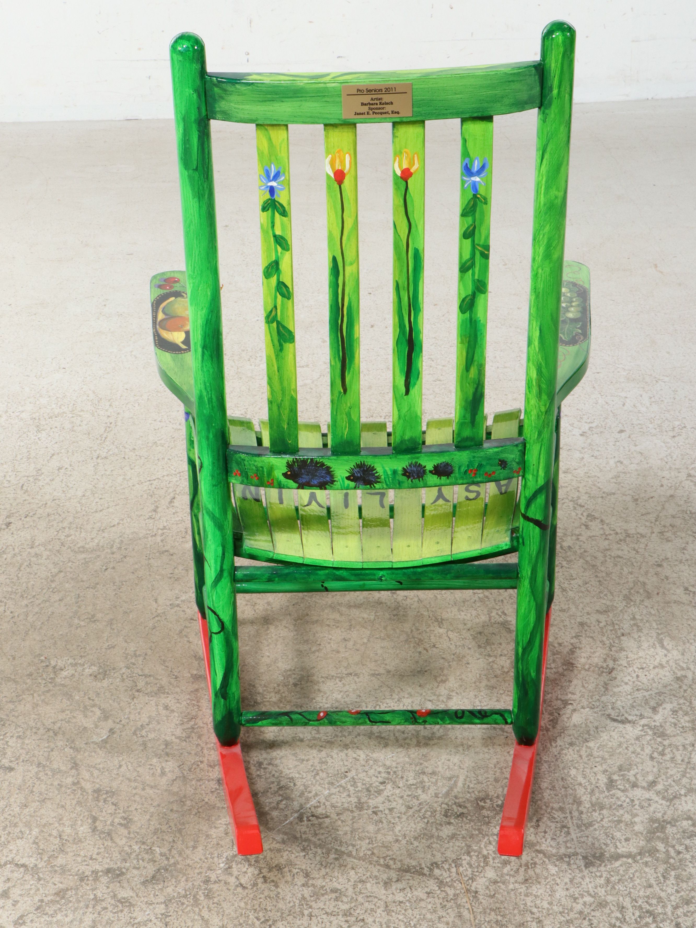 "Easy Living" Hand-Painted Folk Art Rocking Chair, 2011