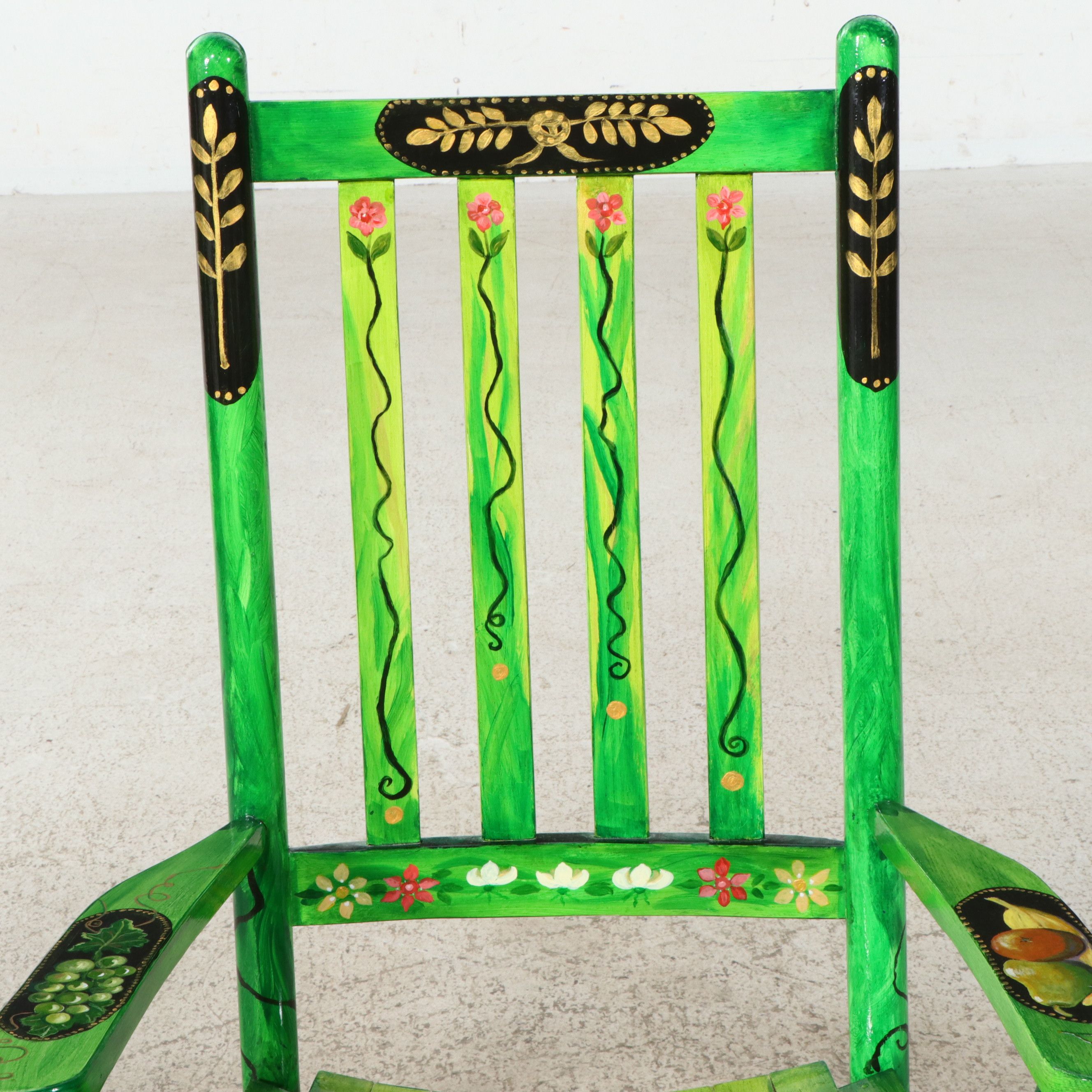 "Easy Living" Hand-Painted Folk Art Rocking Chair, 2011