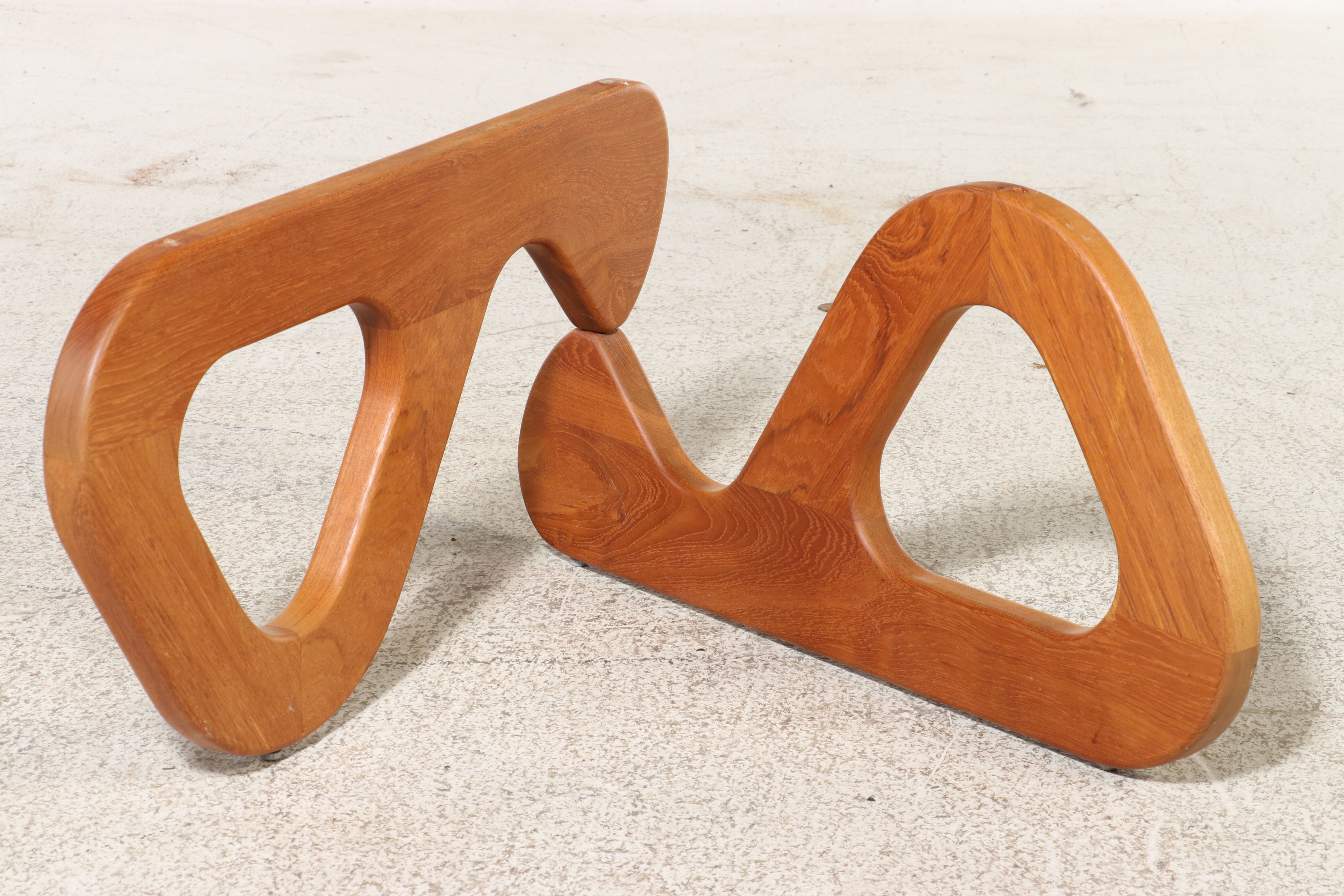 Mid Century Modern Glass Top Coffee Table, Style of Isamu Noguchi