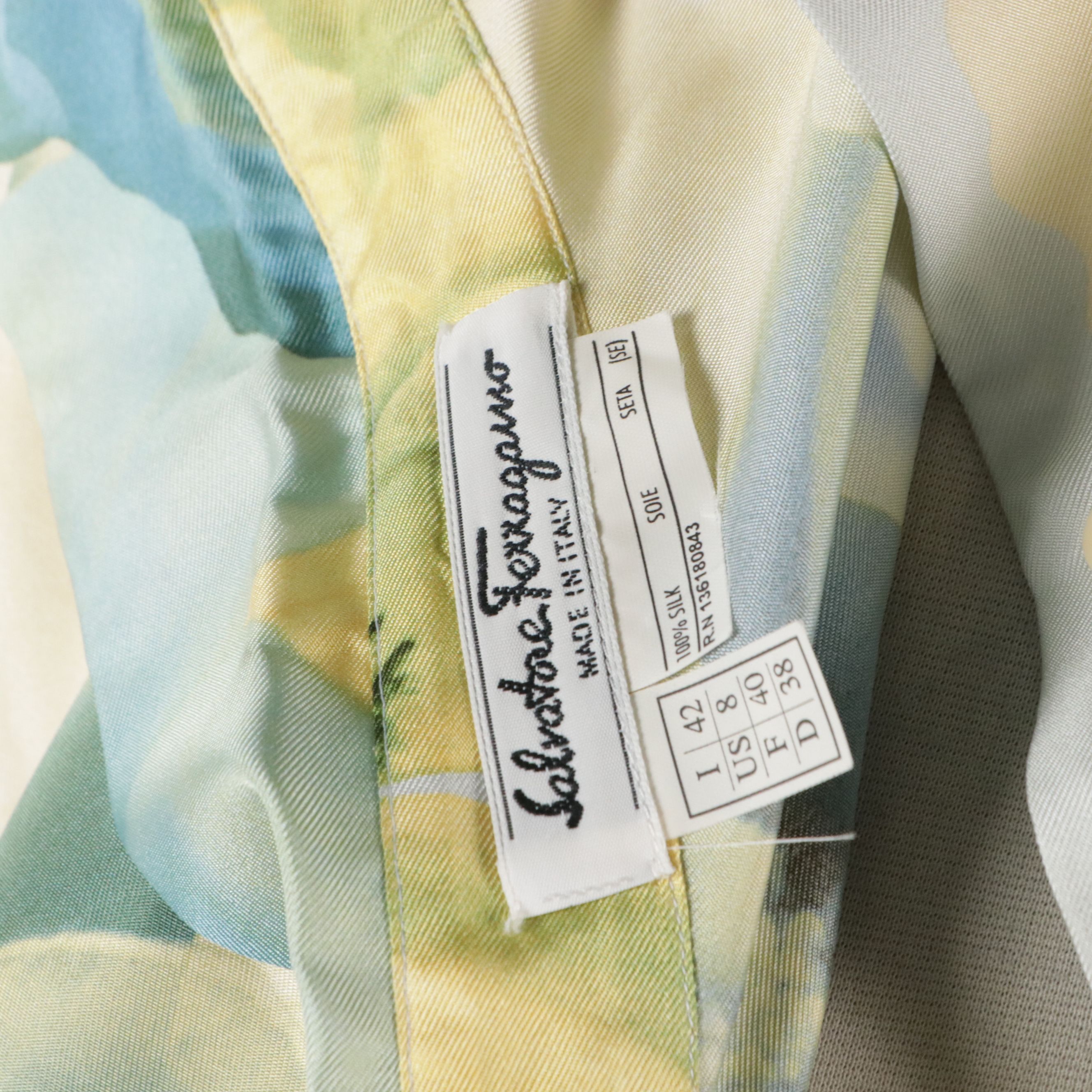 Salvatore Ferragamo Floral Print Silk Twill Button-Up Shirt