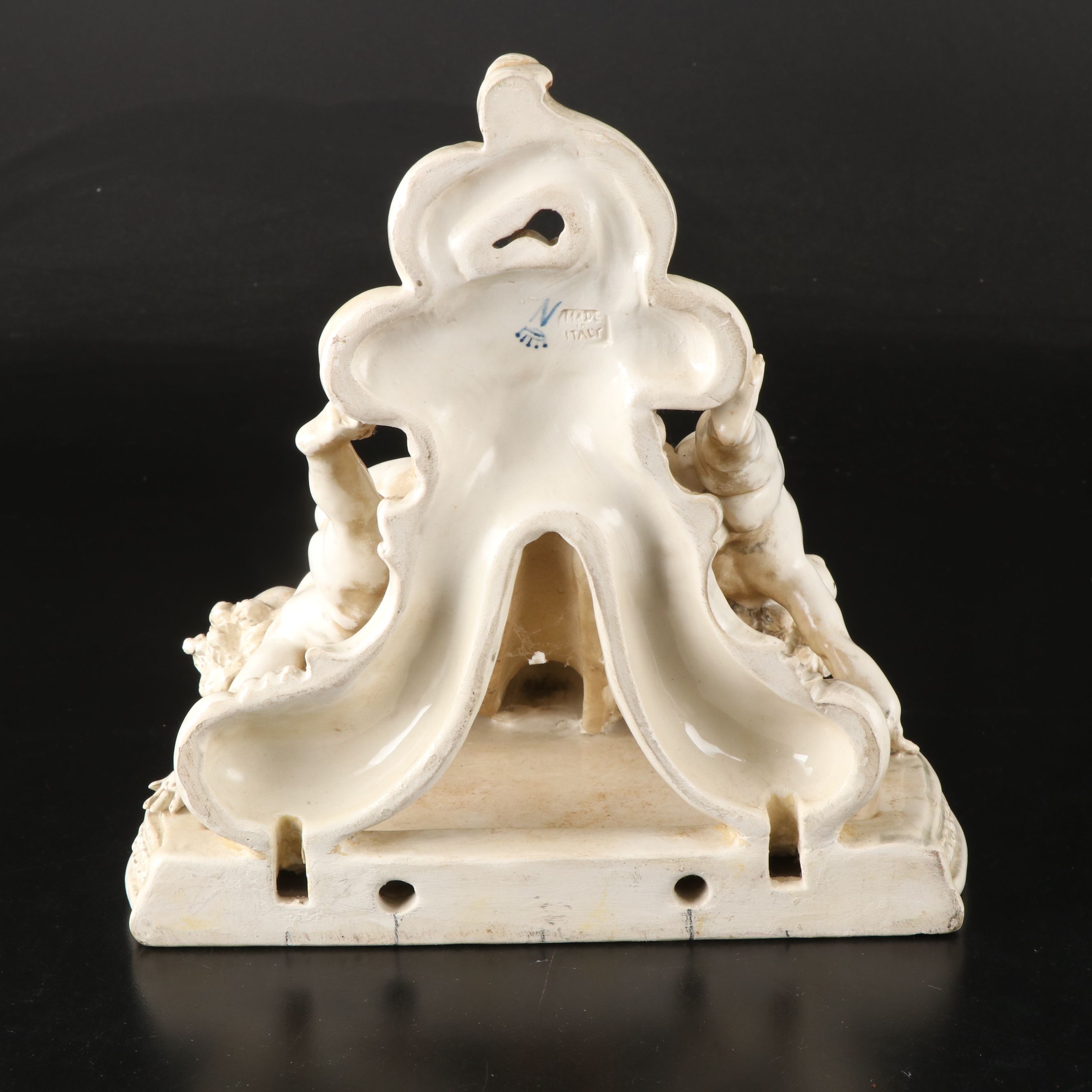 Capodimonte Porcelain Putti Wall Corbel Pair