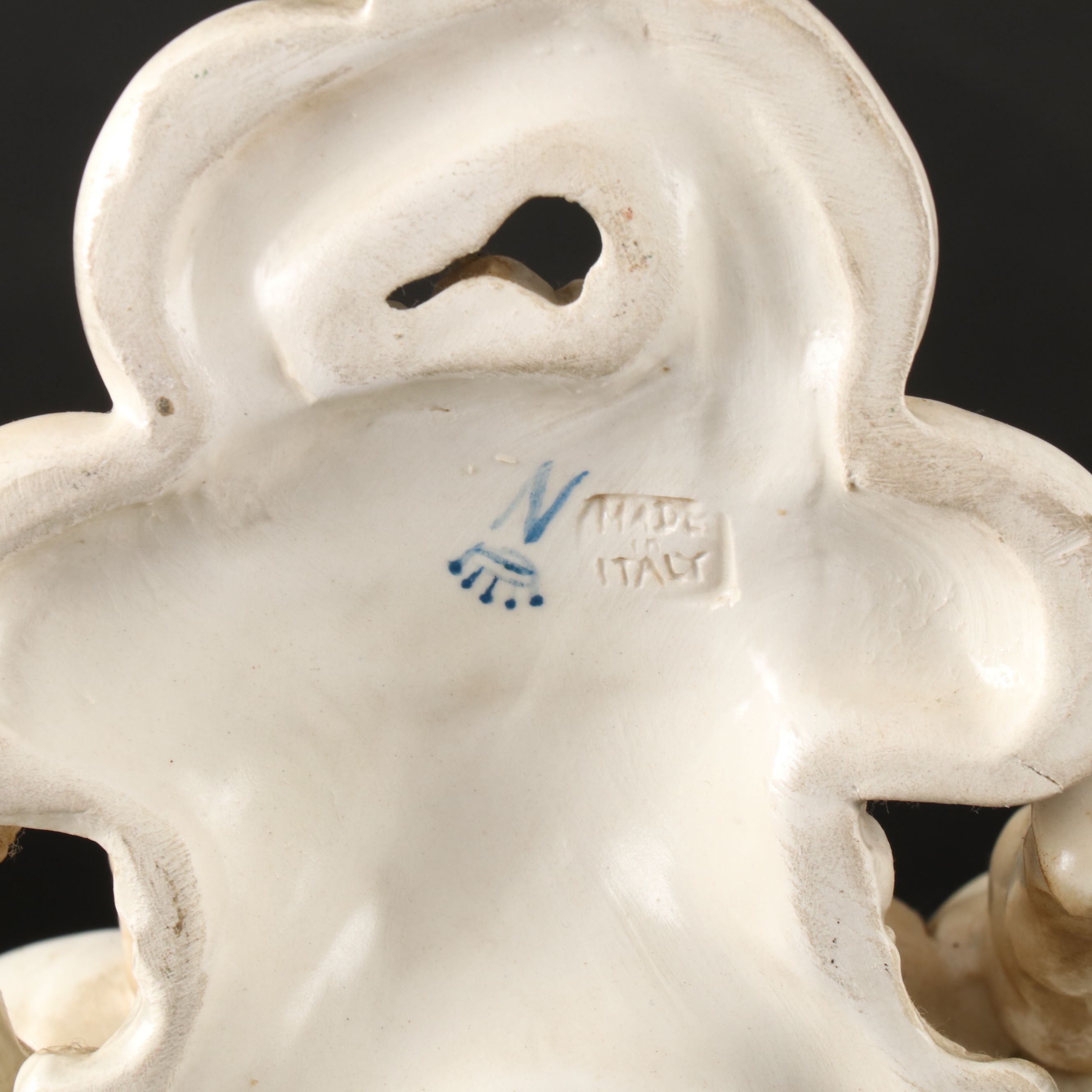 Capodimonte Porcelain Putti Wall Corbel Pair