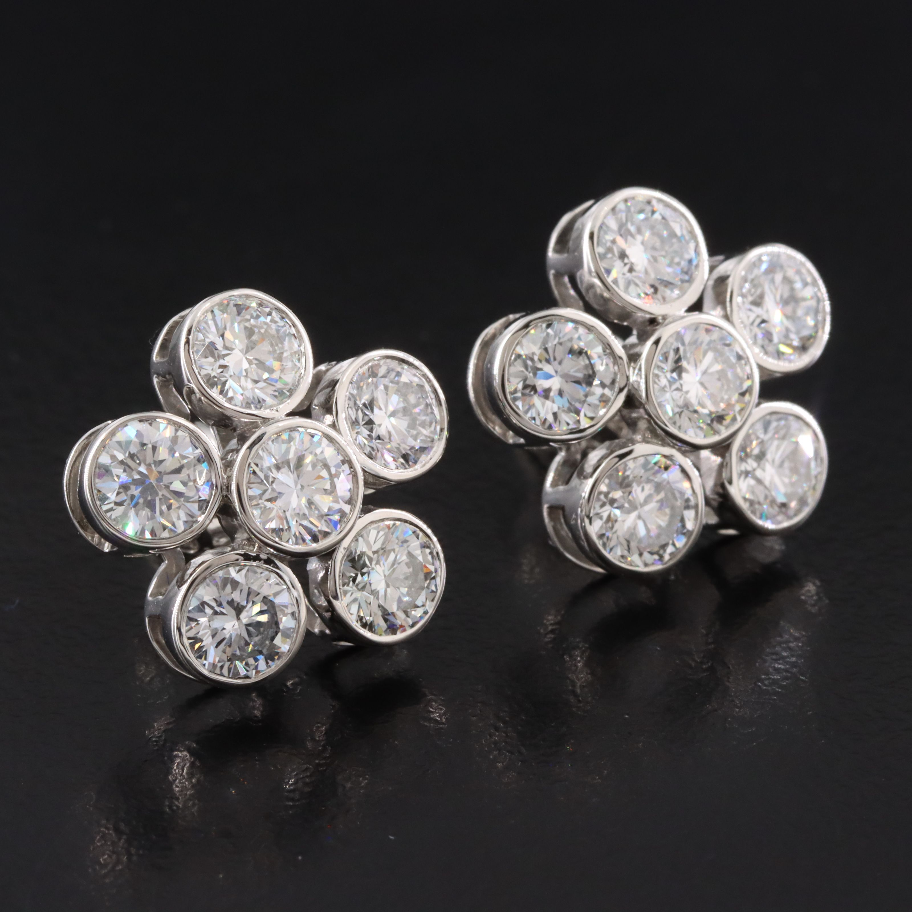 Platinum 4.42 CTW Lab Grown Diamond Earrings
