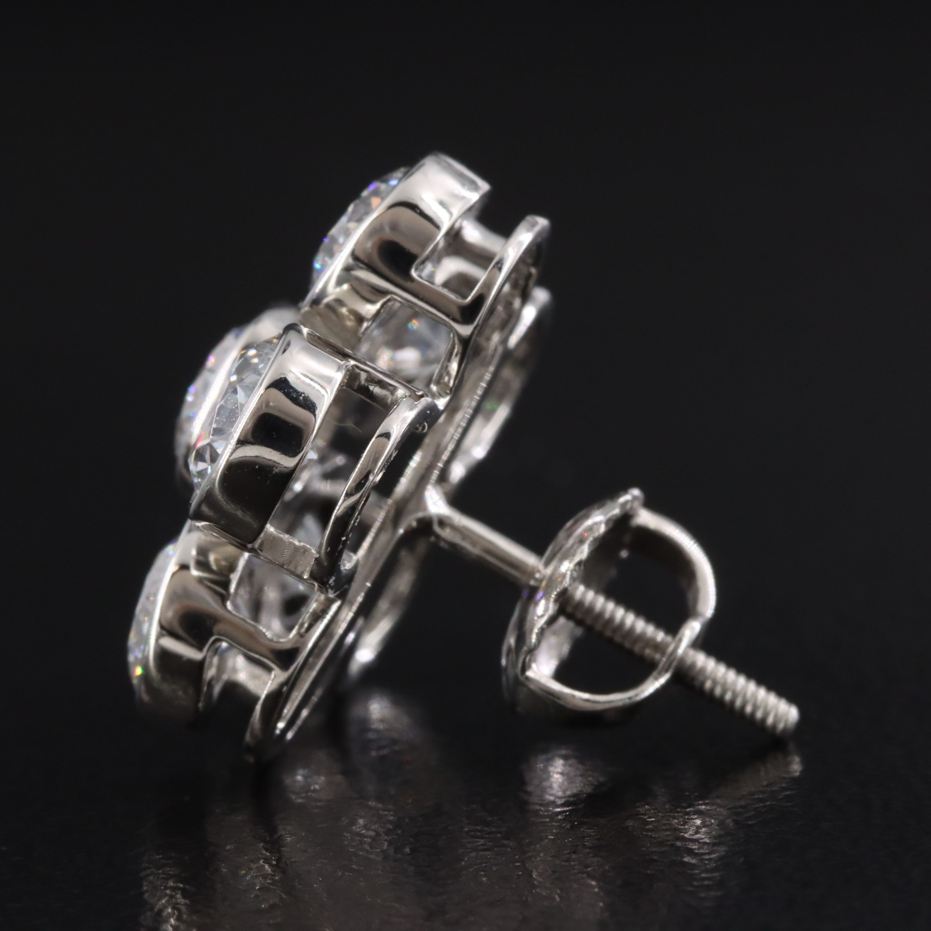 Platinum 4.42 CTW Lab Grown Diamond Earrings