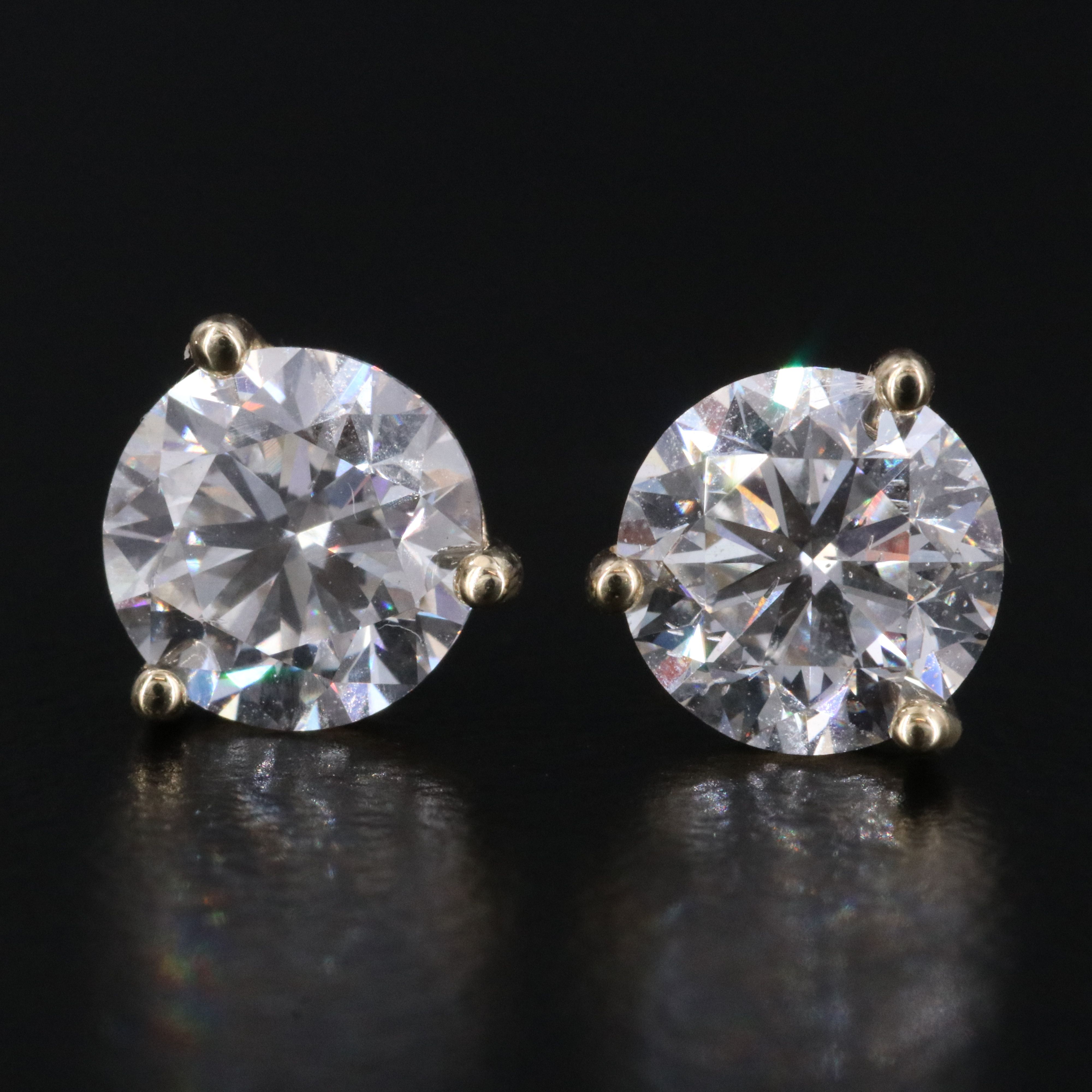 10K 2.00 CTW Lab Grown Diamond Stud Earrings