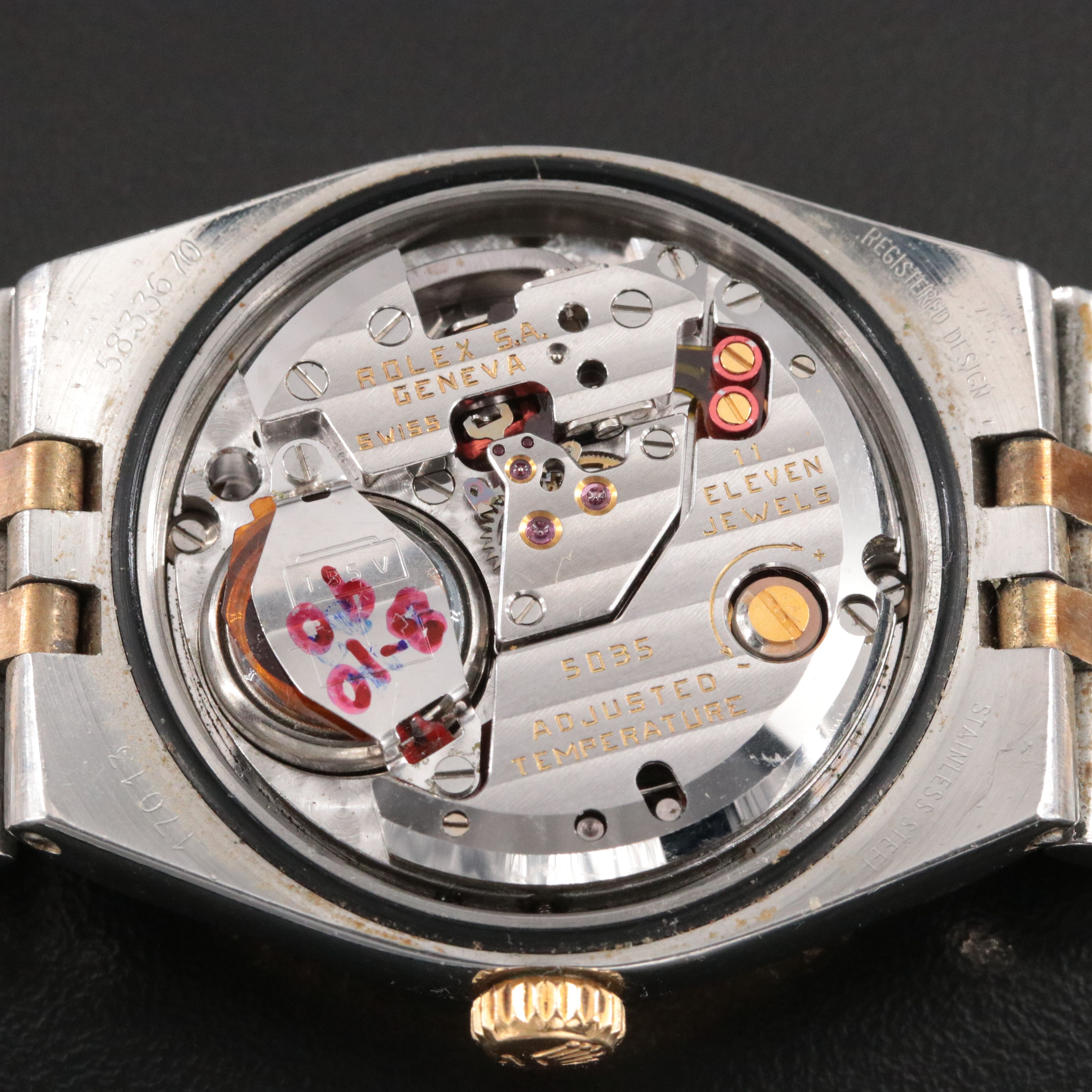 1978 Rolex Oysterquartz Datejust Two Tone 17013 Model Watch