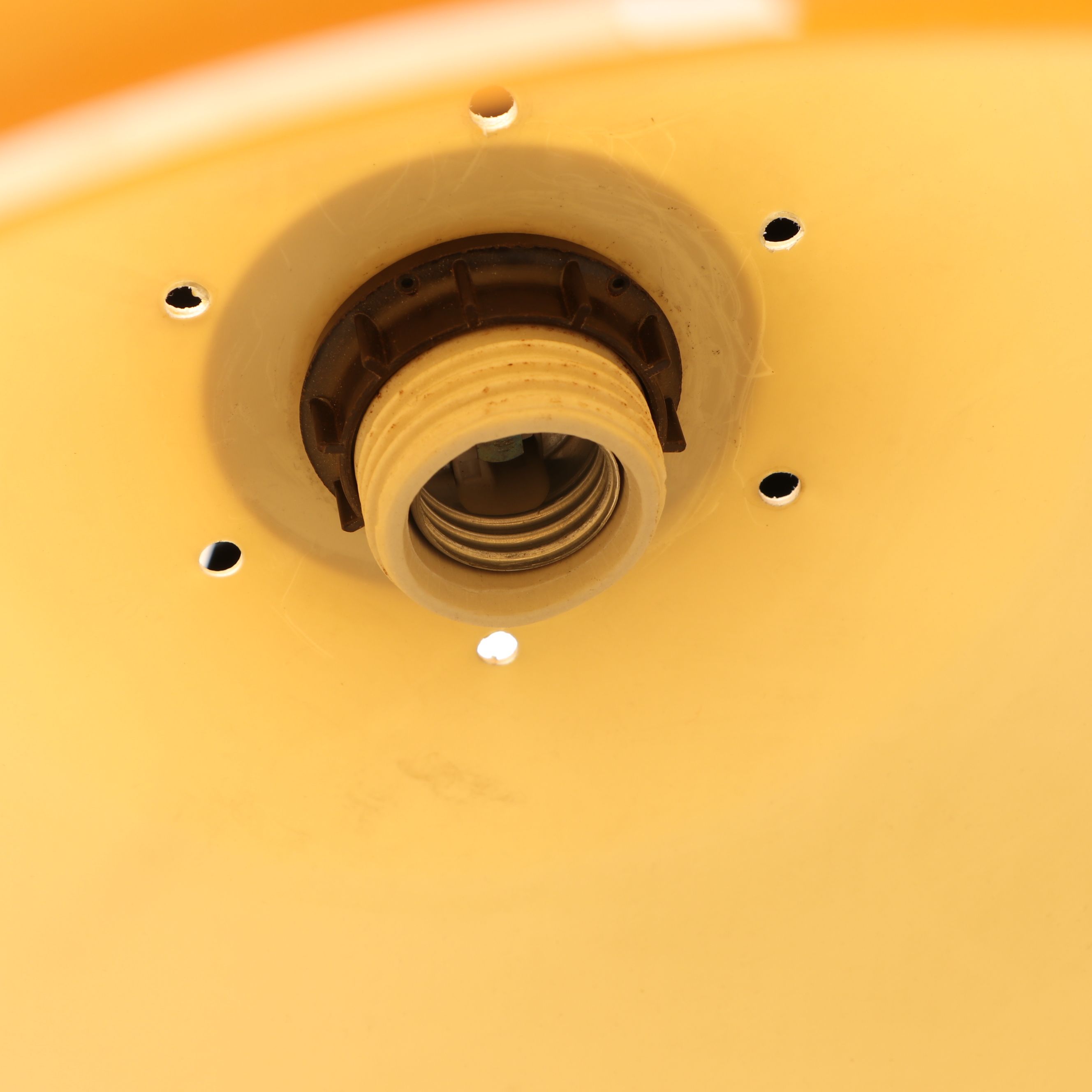 Mid Century Modern Brass Arc Floor Lamps with Horseshoe Feet and Acrylic Shades