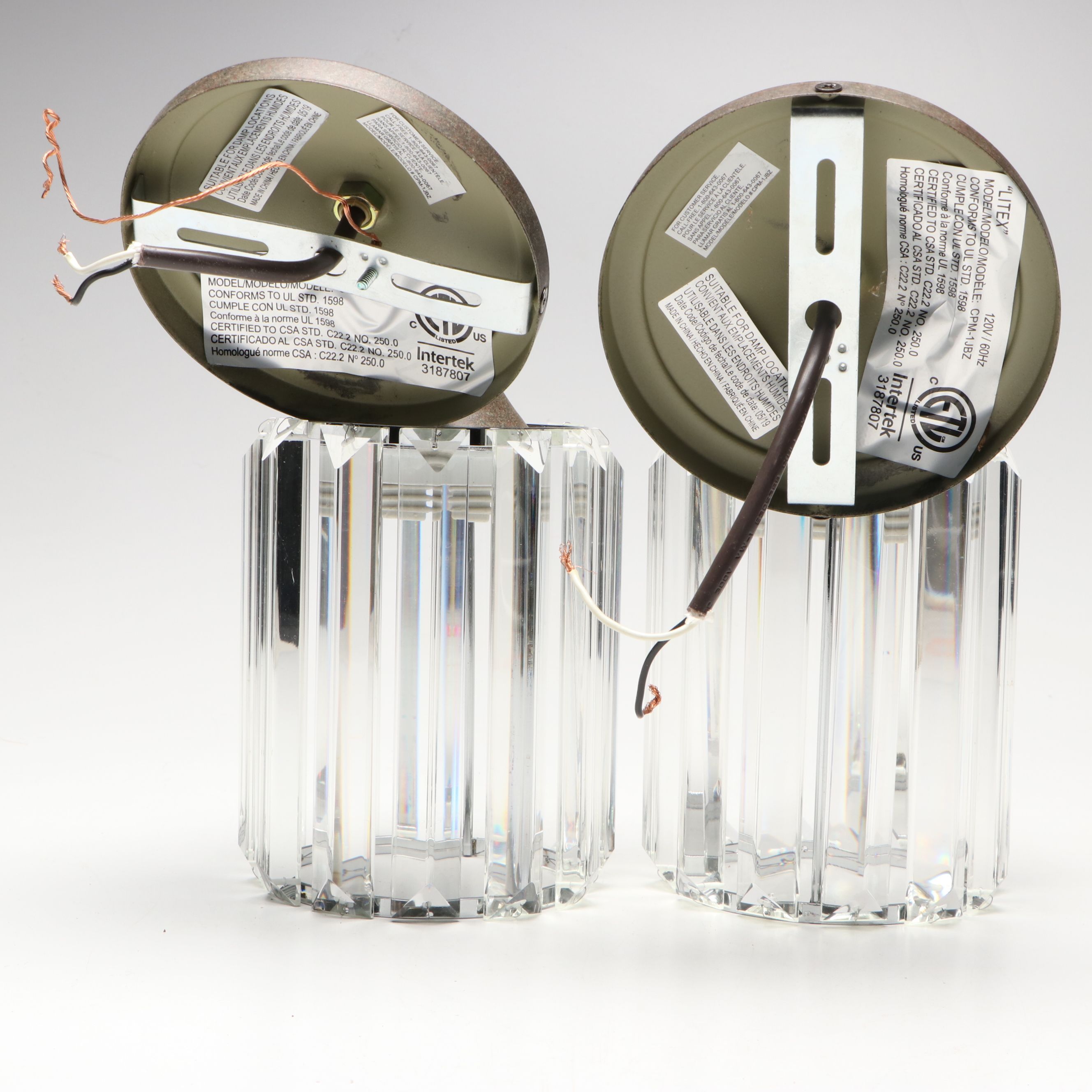 Bronze Finish Crystal Wall Sconce Pair