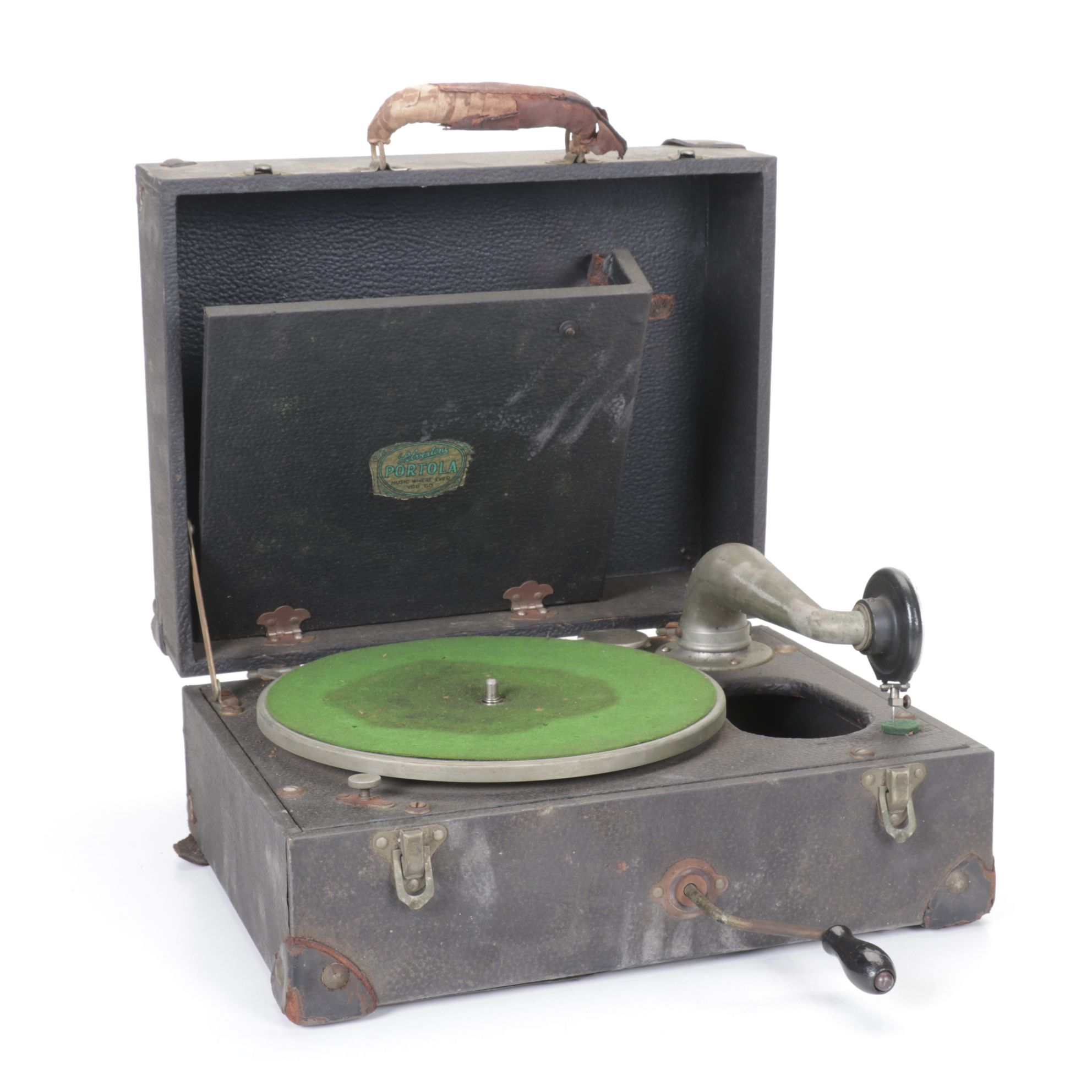 Silvertone Portola Portable Phonograph, Mid-20th C.