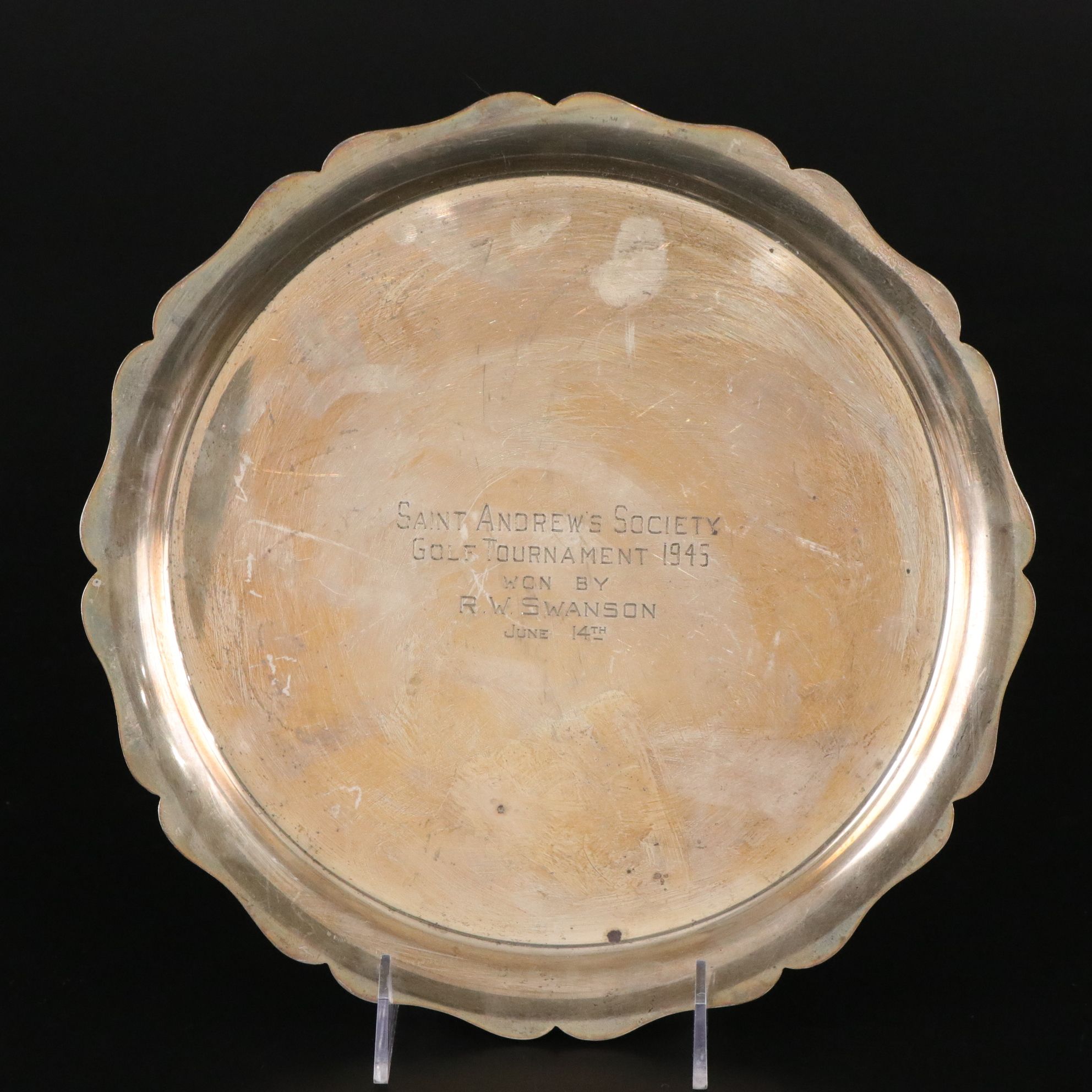 Frank M. Whiting Sterling Silver Porringer Bowl and Golf Tournament Plate