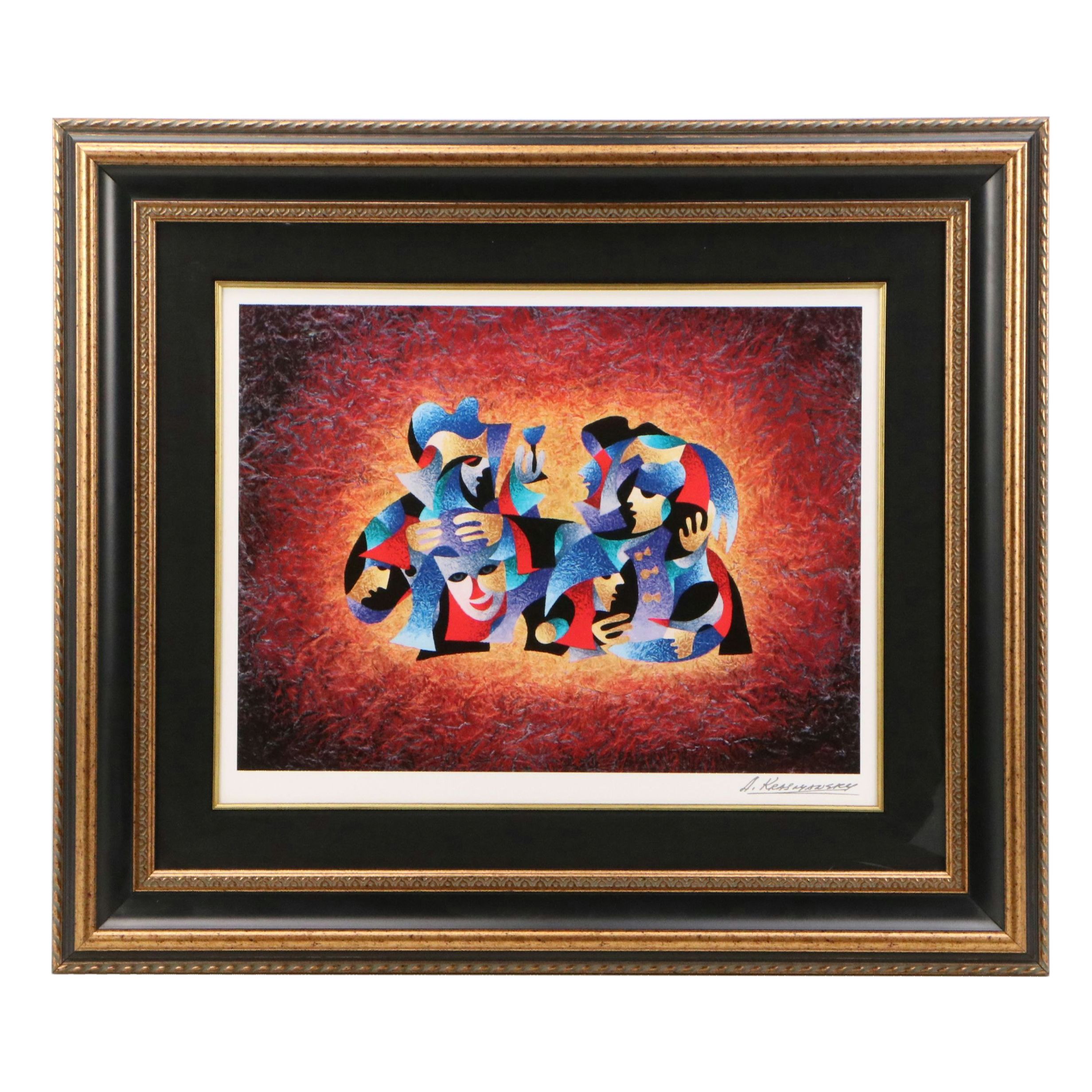 Seriolithograph After Anatole Krasnyansky "Officer Celebration #7"