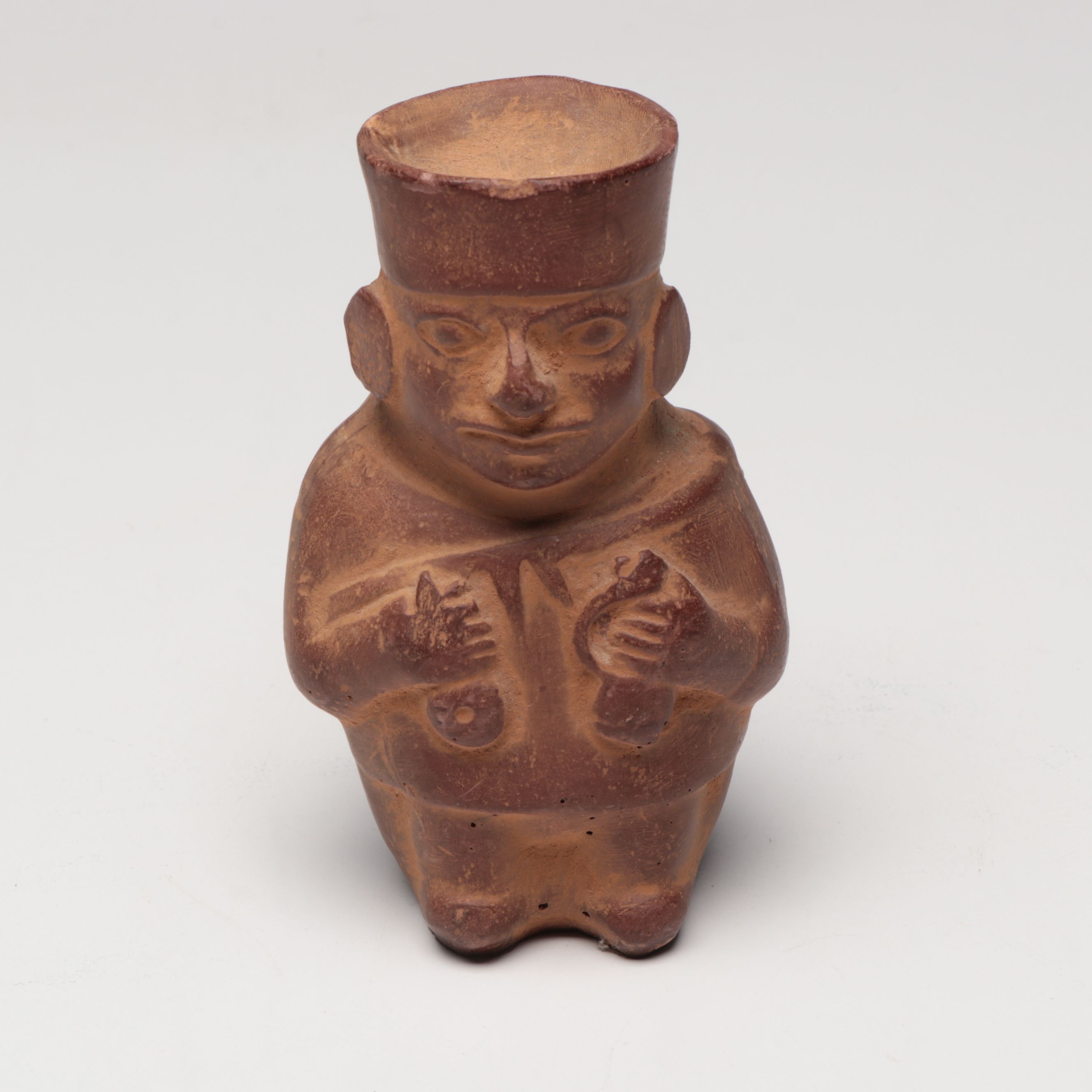 Mexican Bust with Sterling Neck Band, Mochica Medicine Man Figure and More