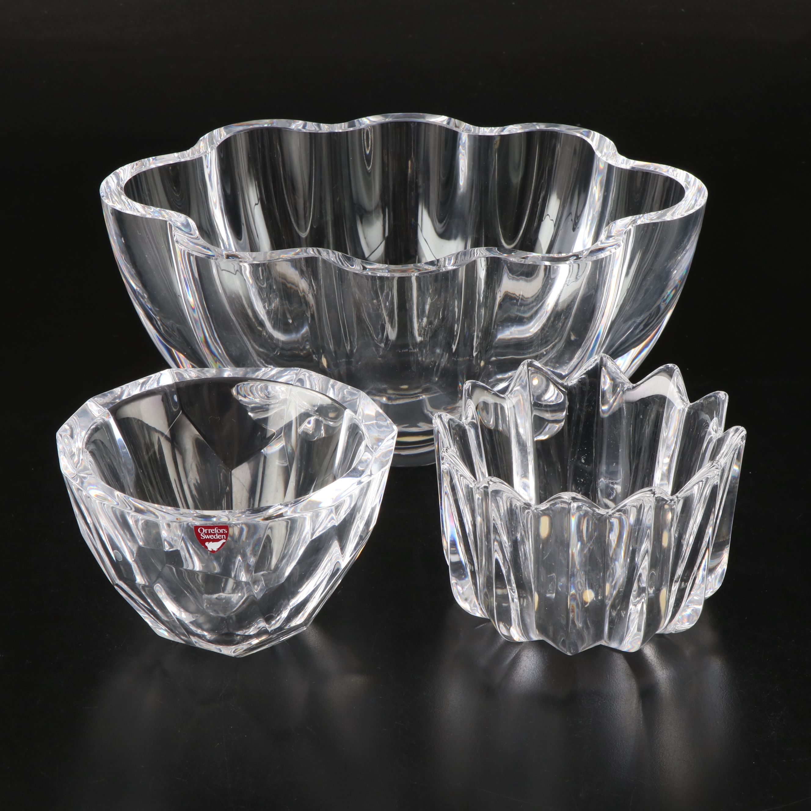 Orrefors "Raspberry" and More Crystal Bowls