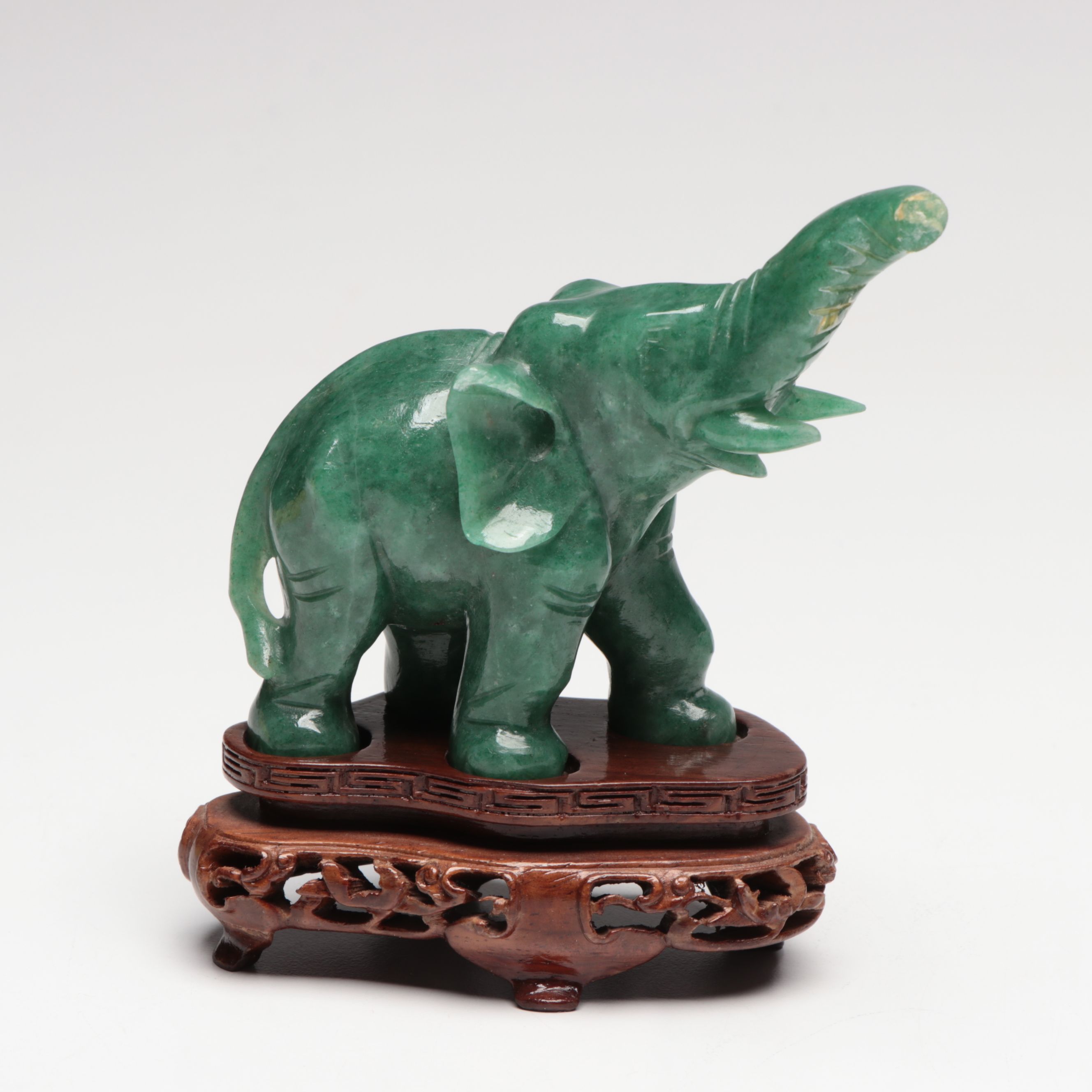 Serpentine Carved Elephant Figurines