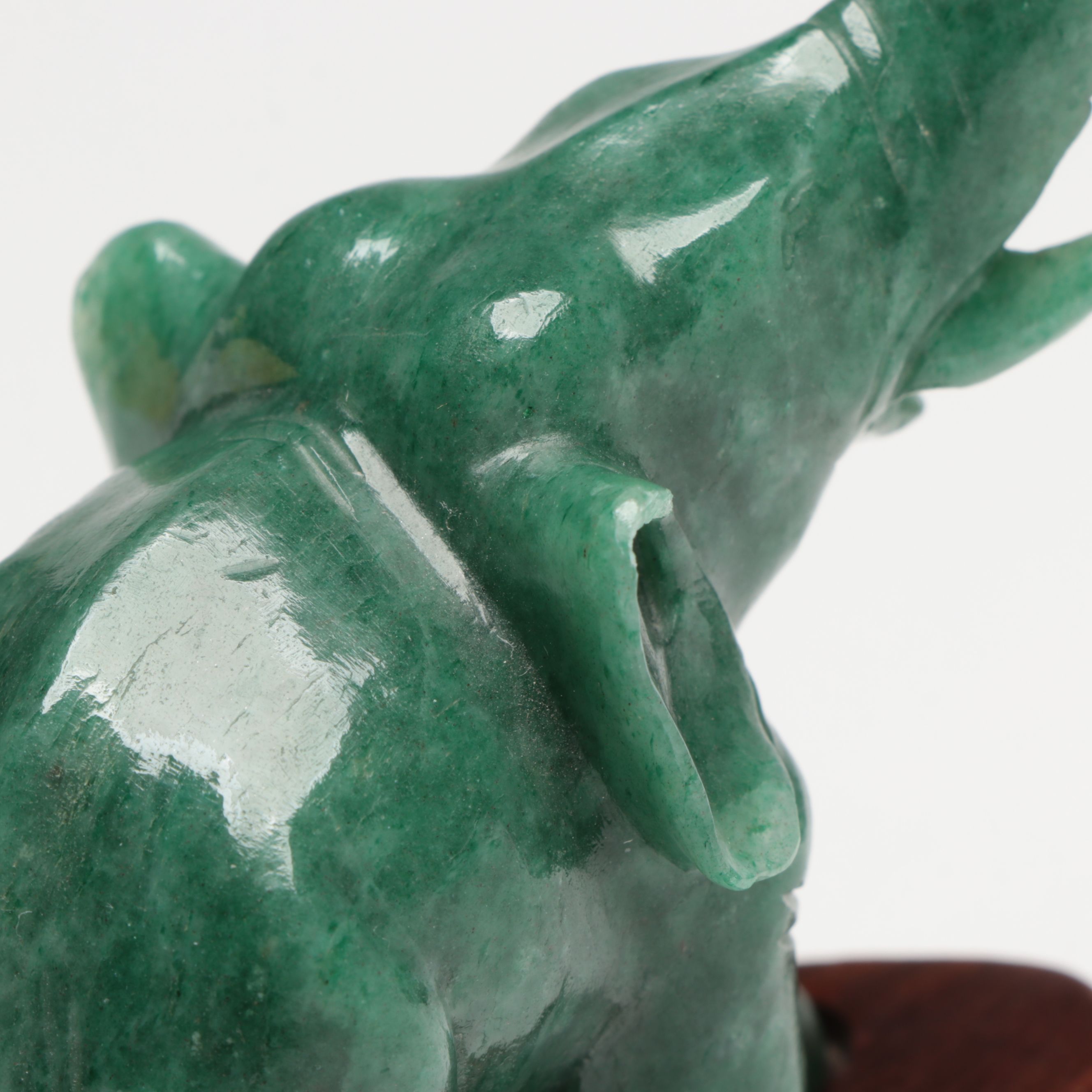 Serpentine Carved Elephant Figurines