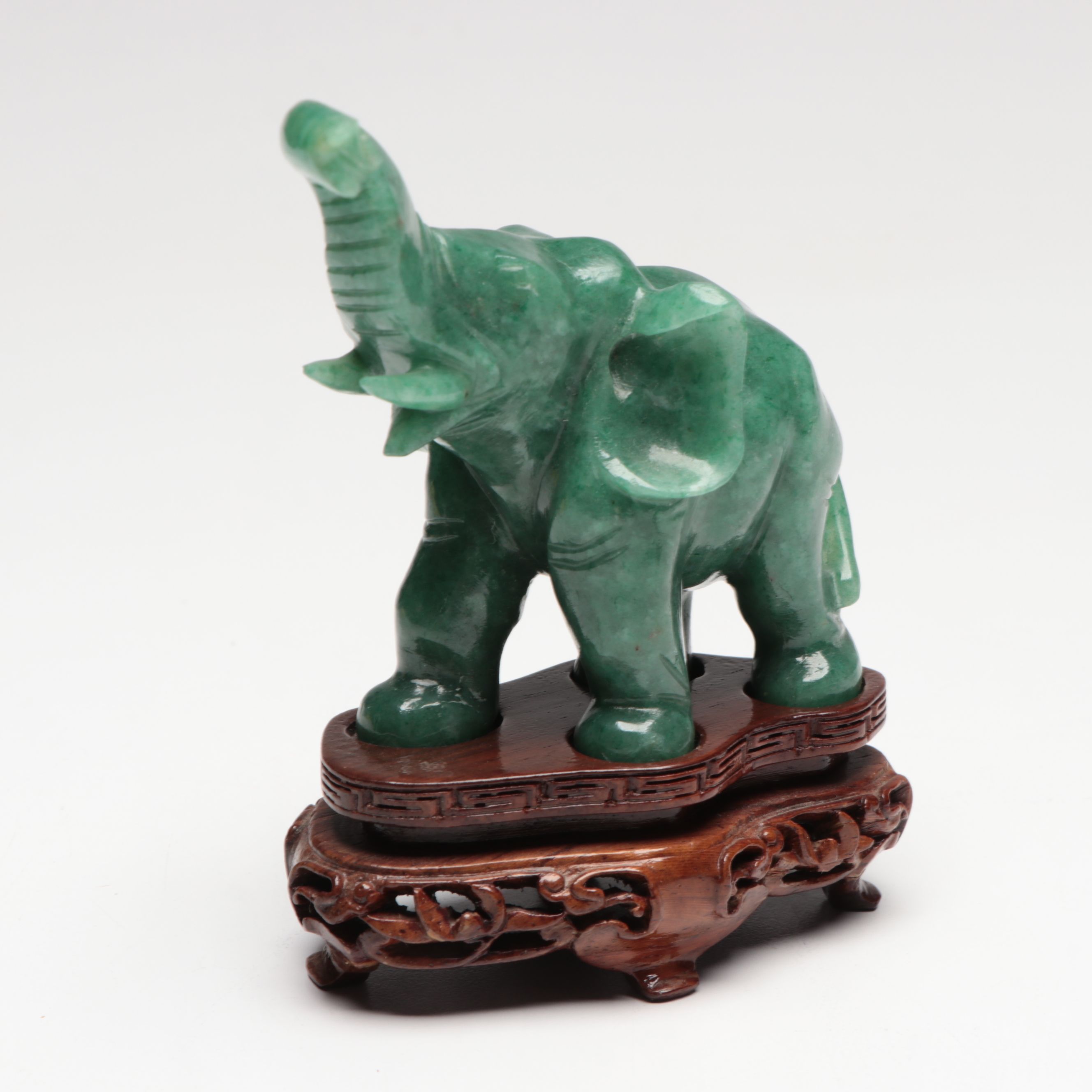 Serpentine Carved Elephant Figurines