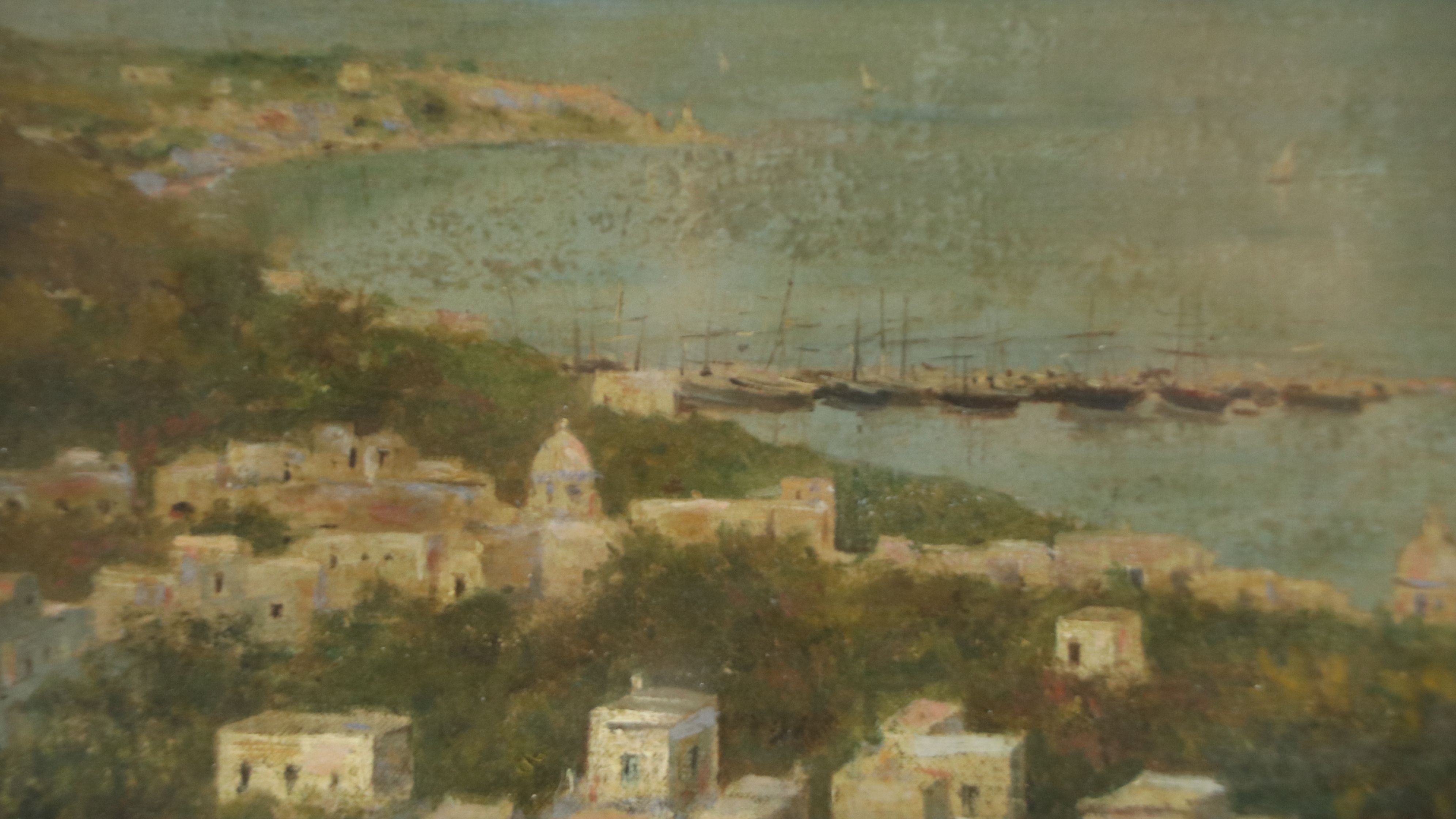 Oil Painting of Gulf of Naples, Early 20th Century
