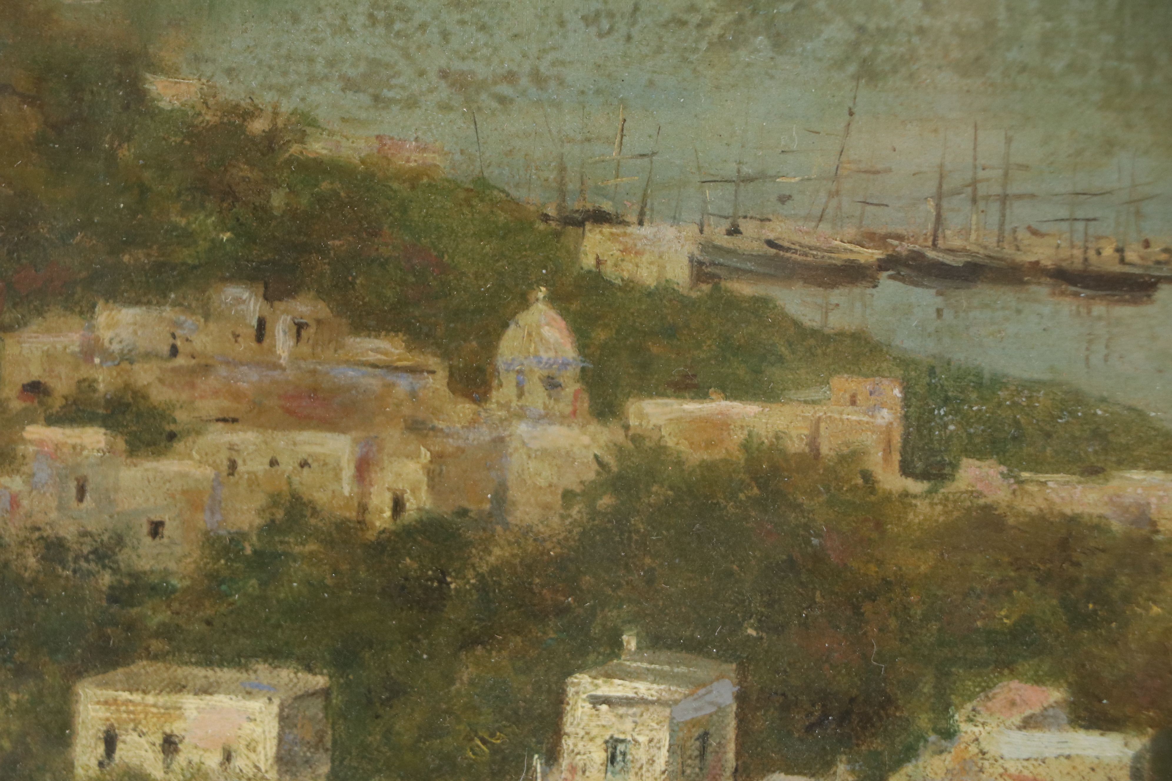 Oil Painting of Gulf of Naples, Early 20th Century