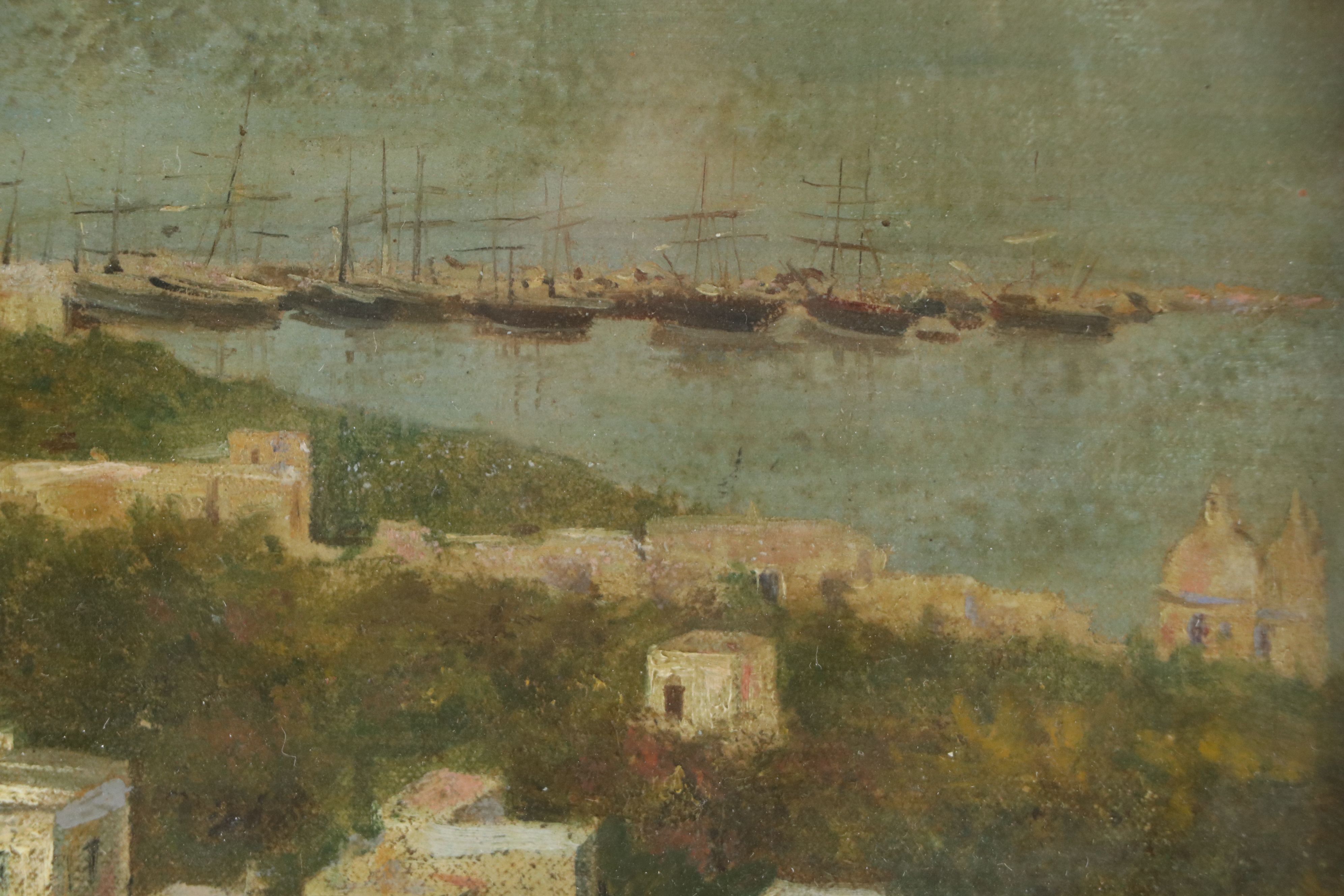 Oil Painting of Gulf of Naples, Early 20th Century