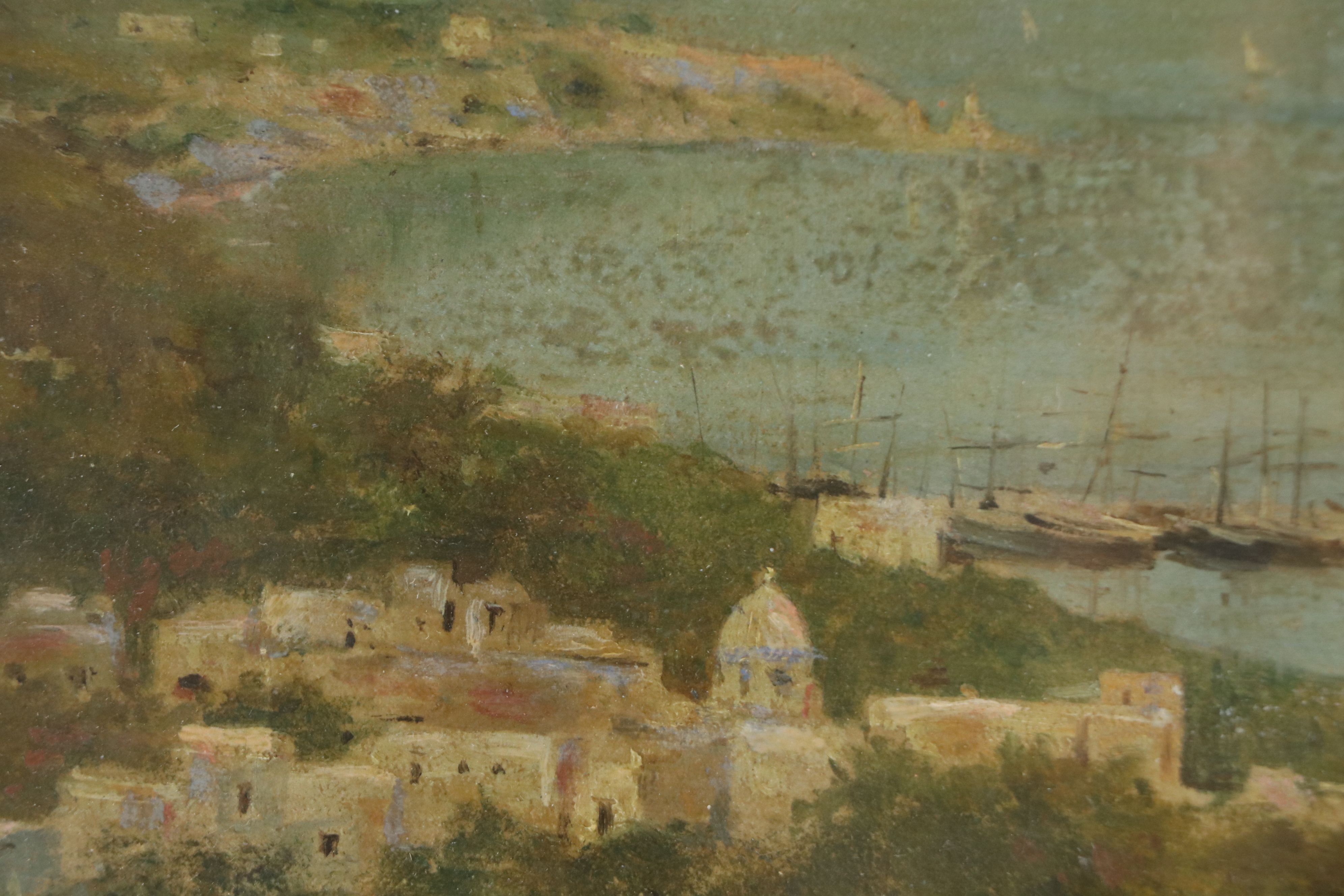 Oil Painting of Gulf of Naples, Early 20th Century
