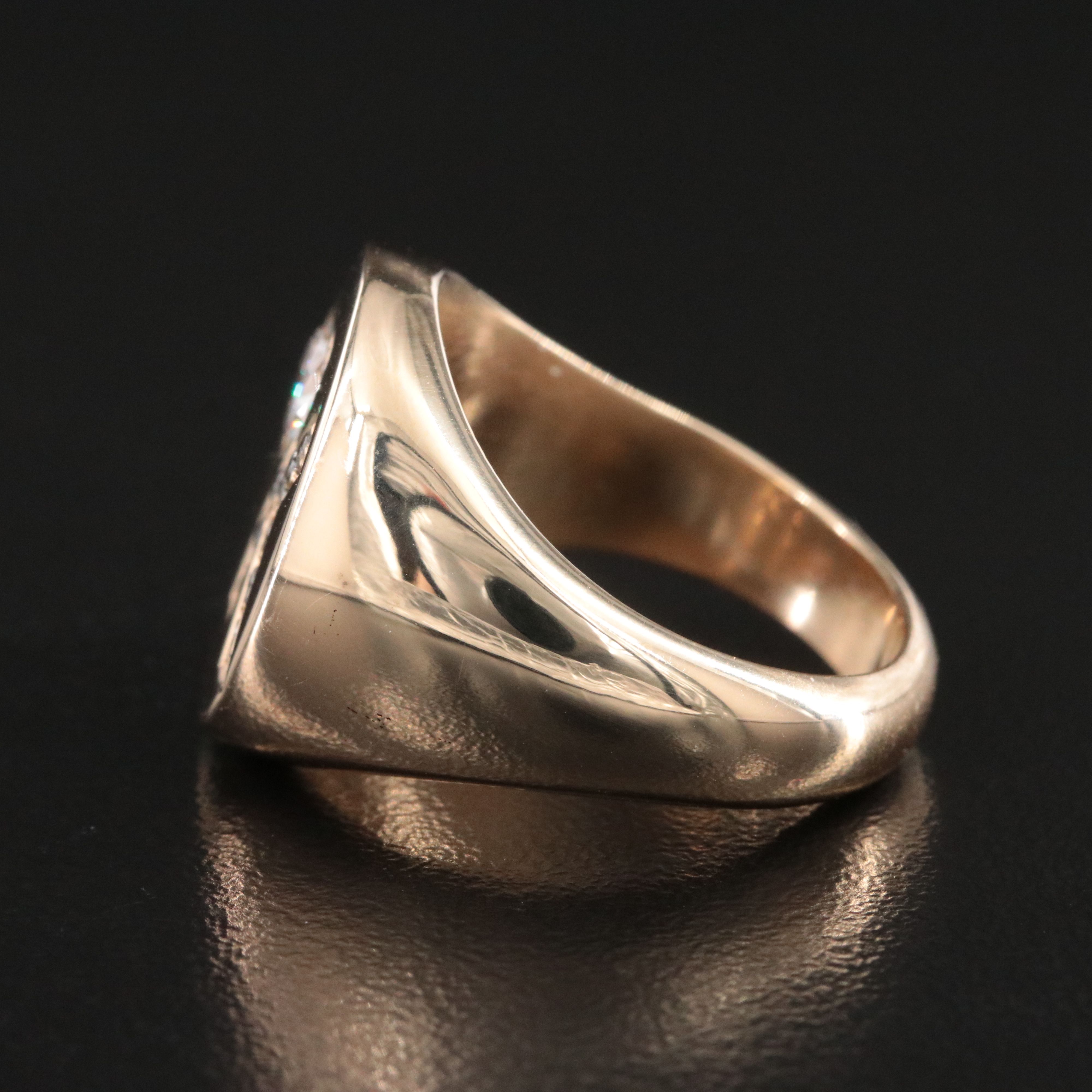 14K 0.50 CTW Diamond Initial Signet Ring