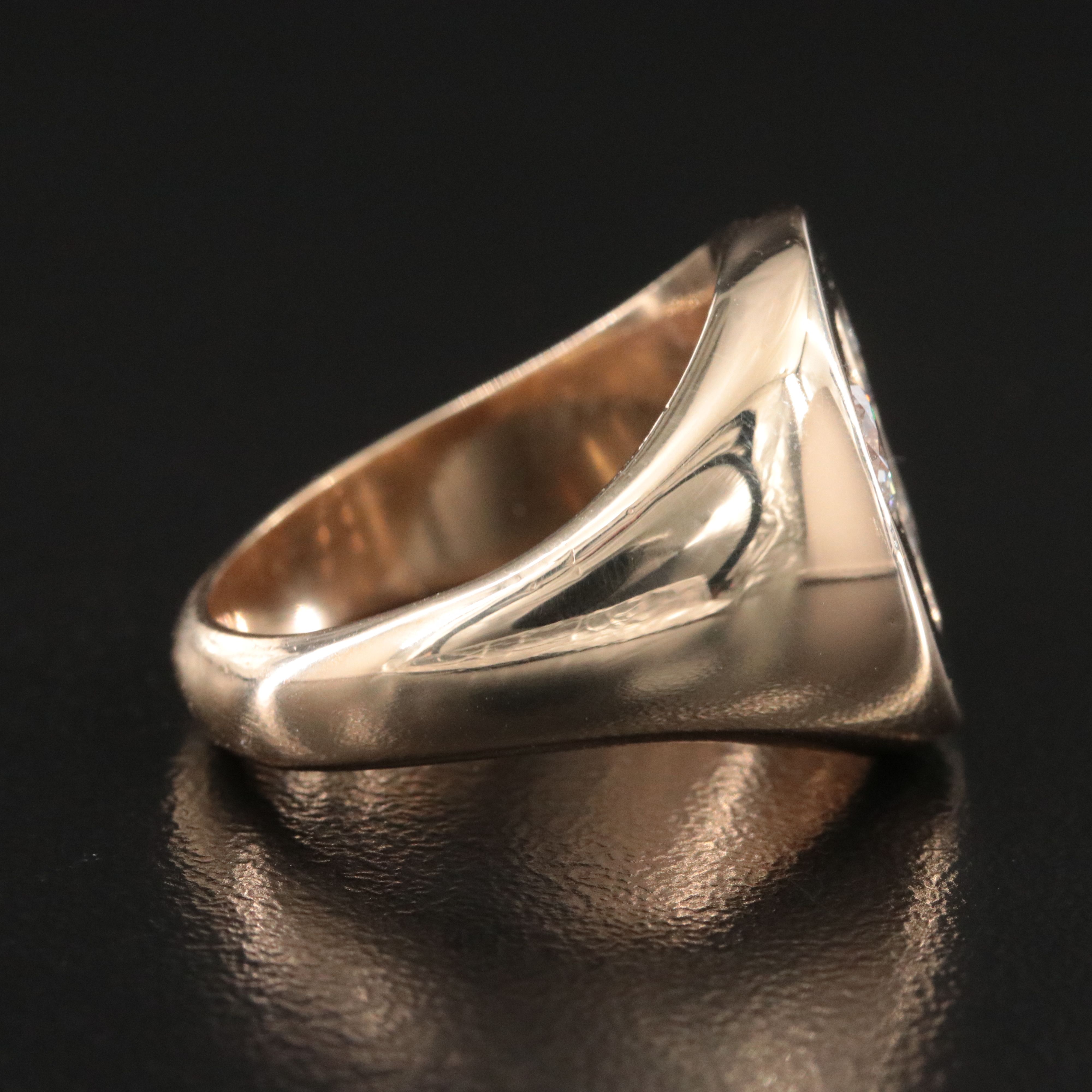 14K 0.50 CTW Diamond Initial Signet Ring