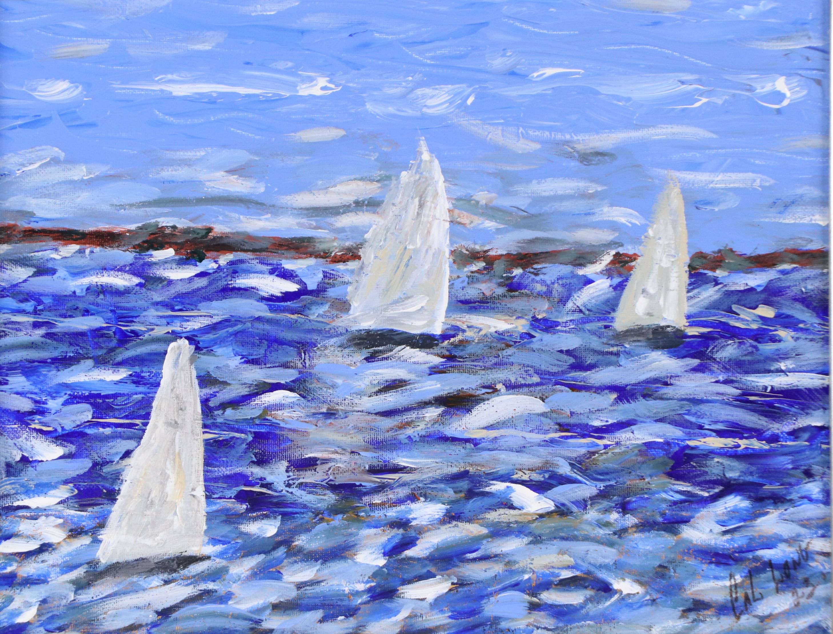 Cal Long Oil Painting "Sailing," 2023