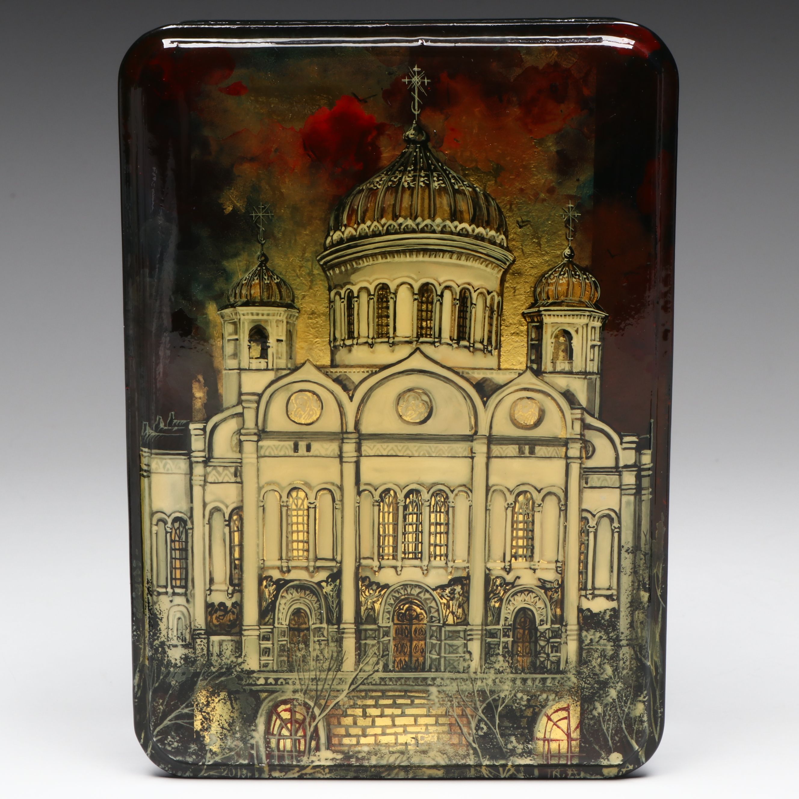 Russian Hand-Painted Cathedral of Christ the Savior and More Lacquerware Boxes