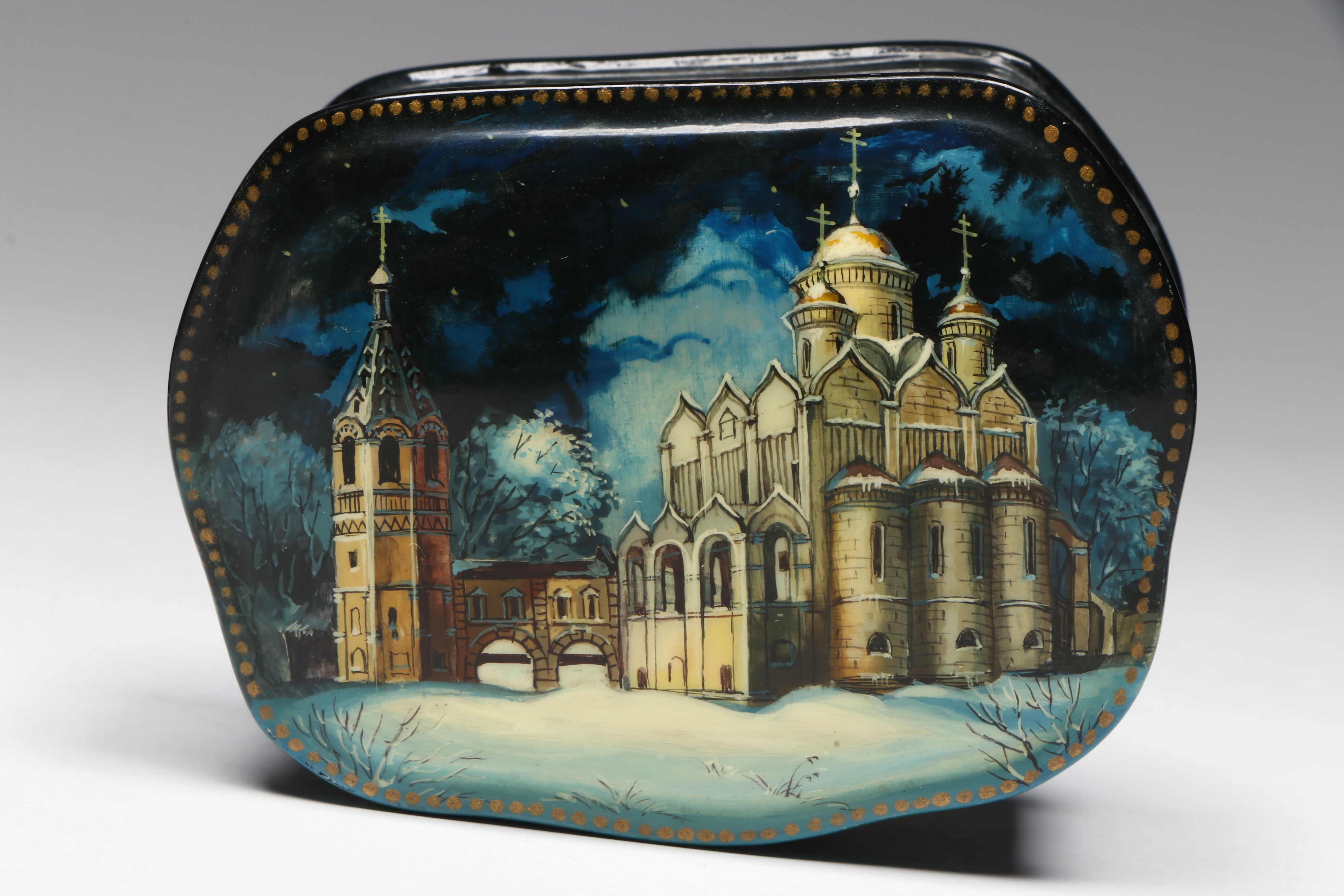 Russian Hand-Painted Cathedral of Christ the Savior and More Lacquerware Boxes