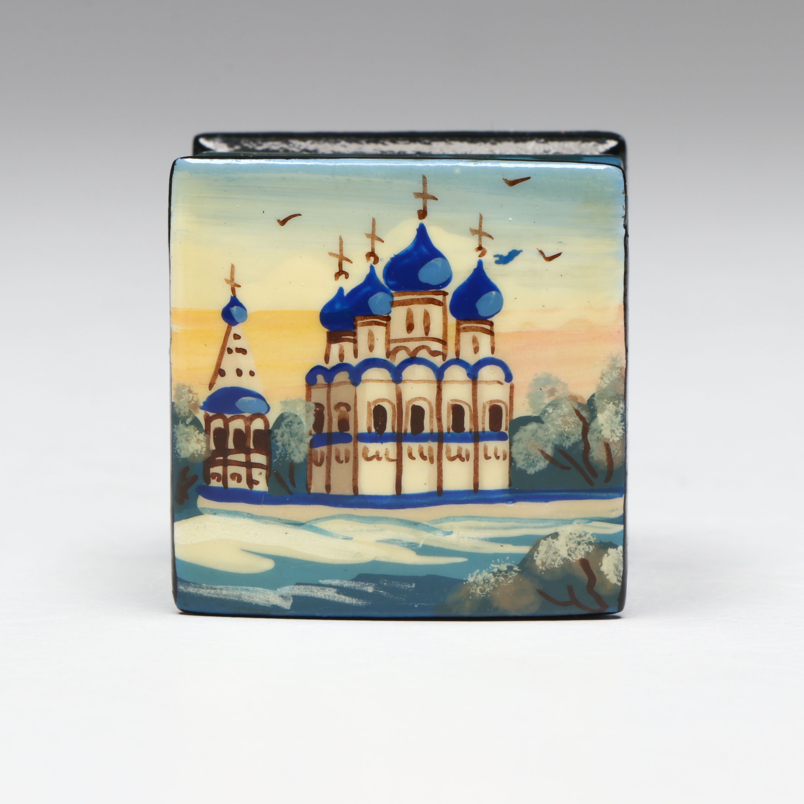 Russian Hand-Painted Cathedral of Christ the Savior and More Lacquerware Boxes