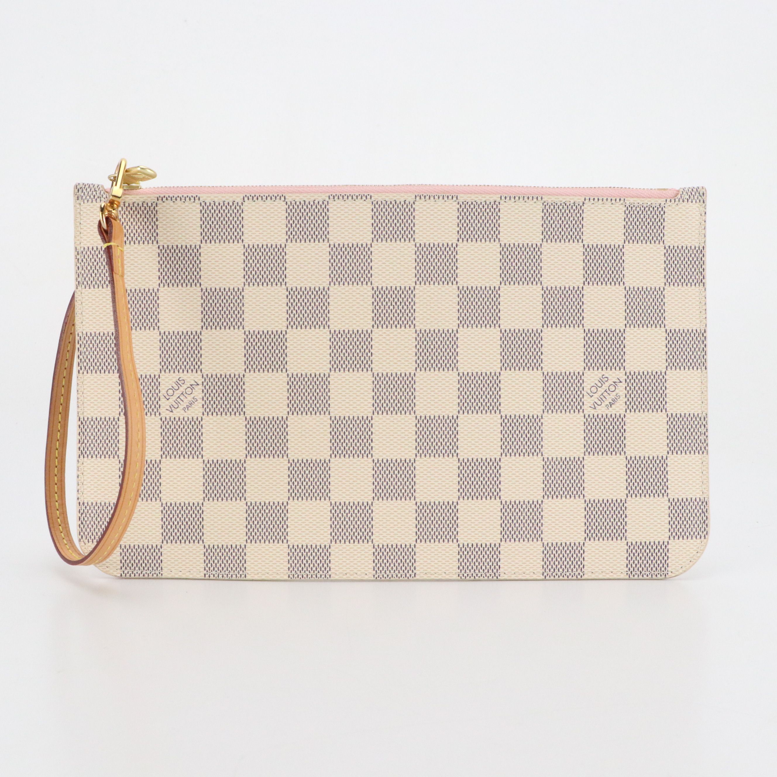 Louis Vuitton Neverfull Pochette in Damier Azur Canvas and Vachetta Leather