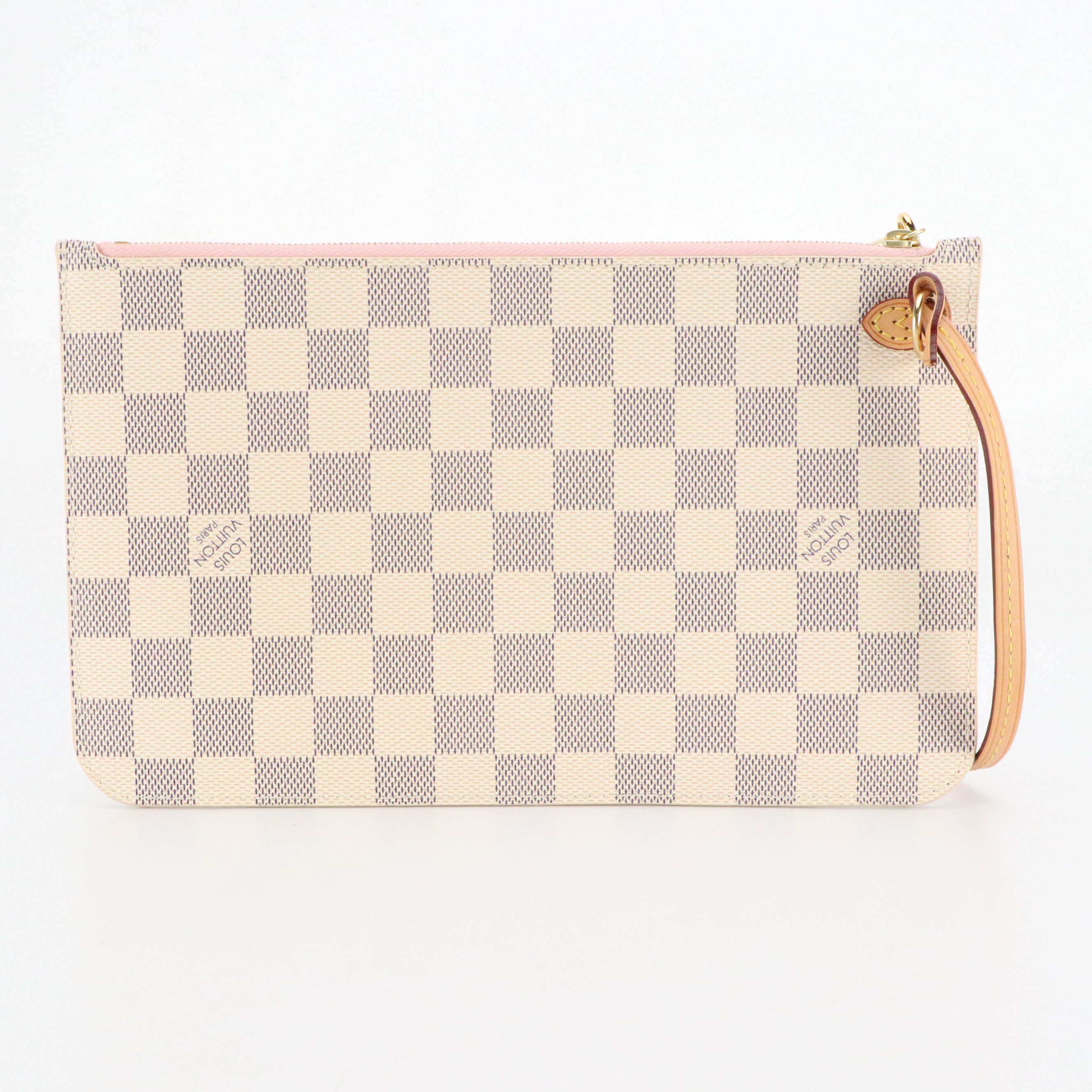 Louis Vuitton Neverfull Pochette in Damier Azur Canvas and Vachetta Leather