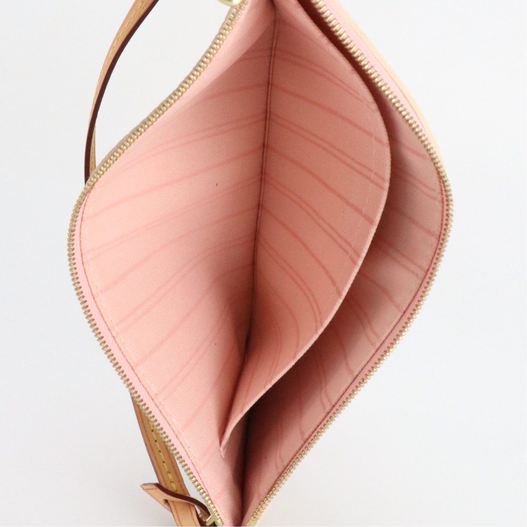 Louis Vuitton Neverfull Pochette in Damier Azur Canvas and Vachetta Leather