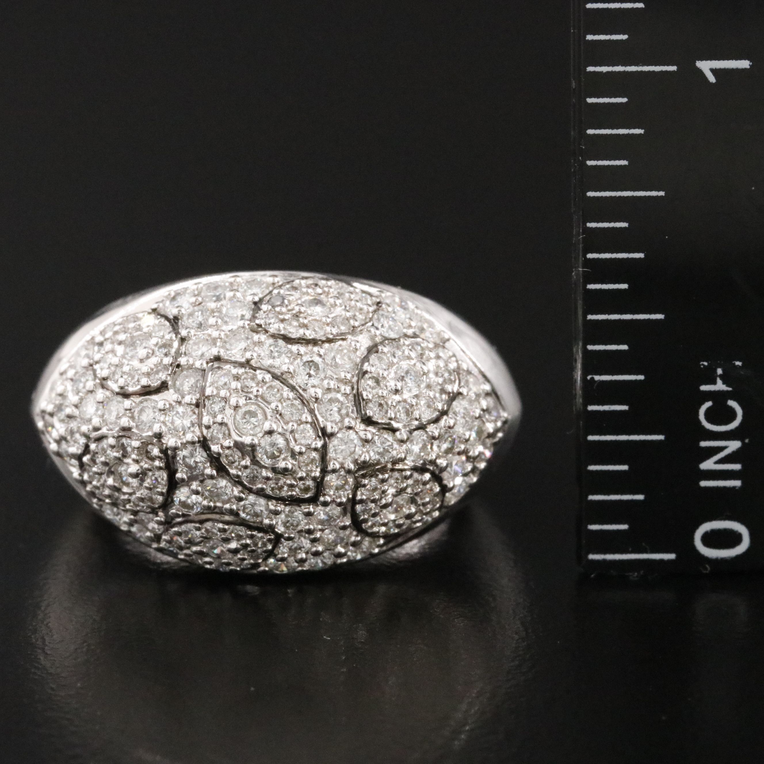 14K 1.49 CTW Diamond Knife Edge Dome Ring