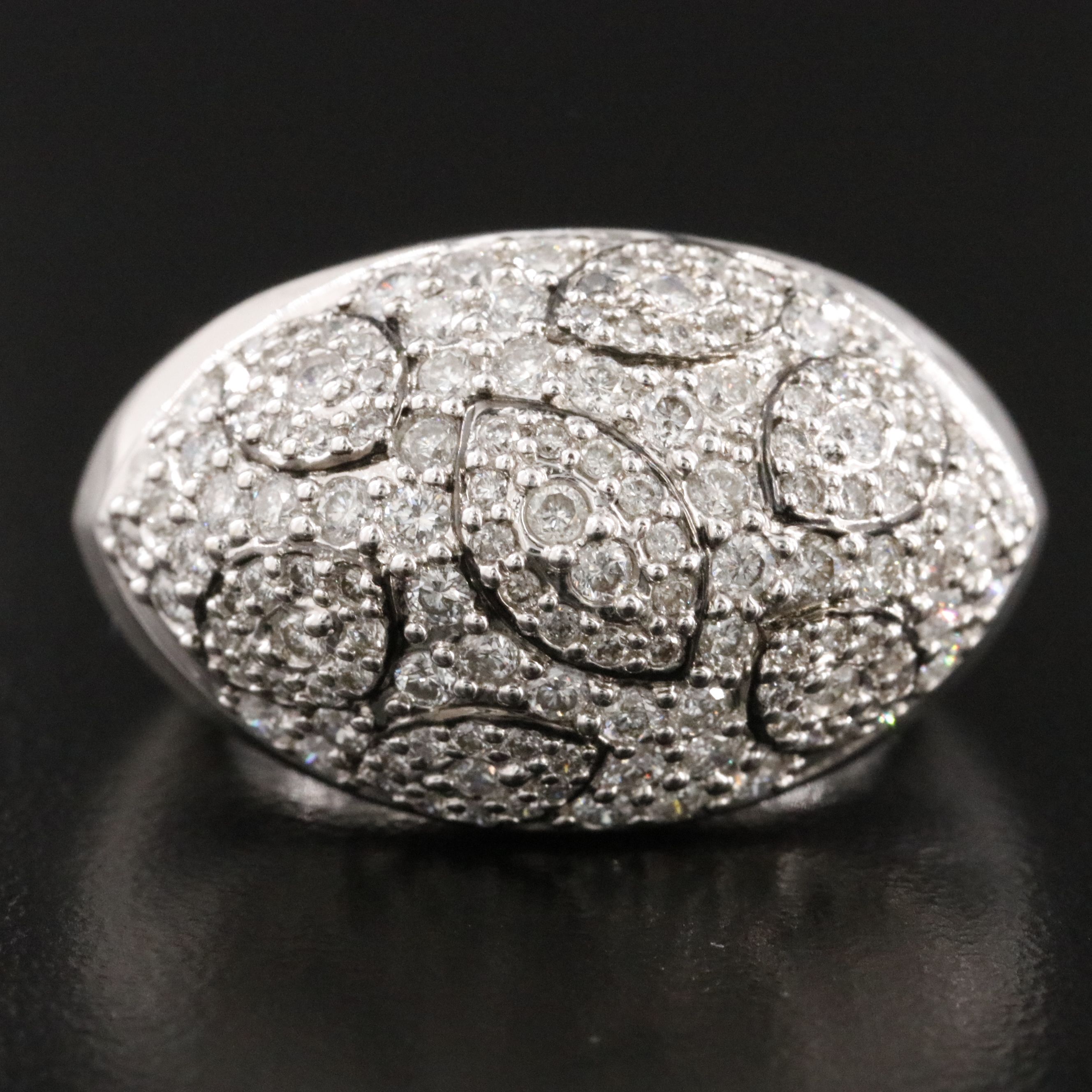 14K 1.49 CTW Diamond Knife Edge Dome Ring