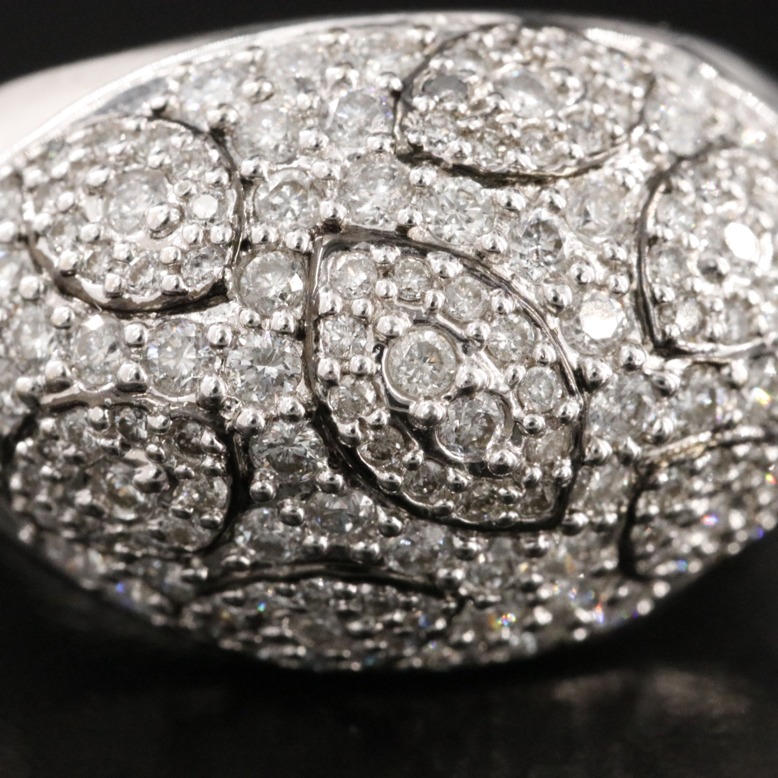 14K 1.49 CTW Diamond Knife Edge Dome Ring