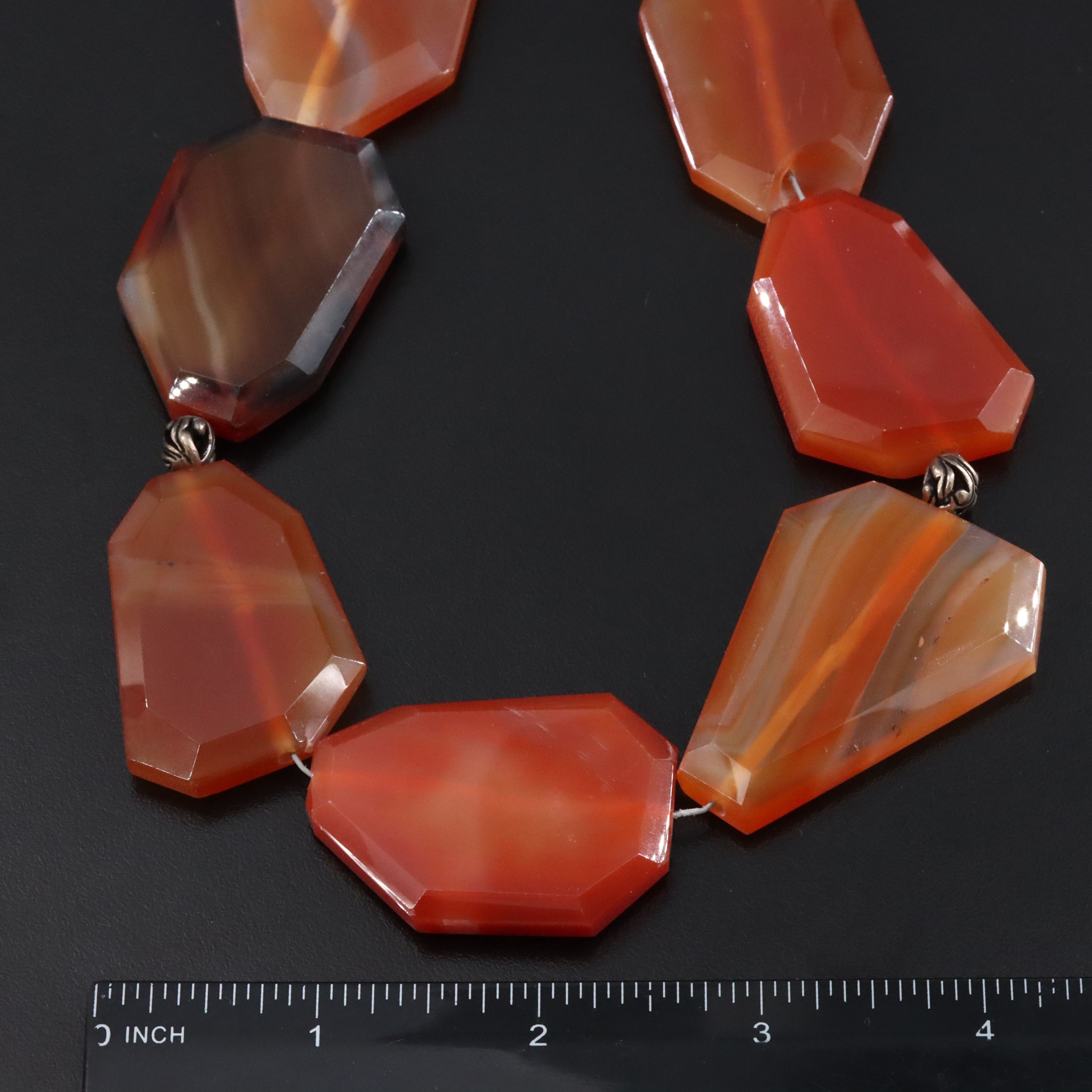 Barse Agate Necklace with Sterling Clasp
