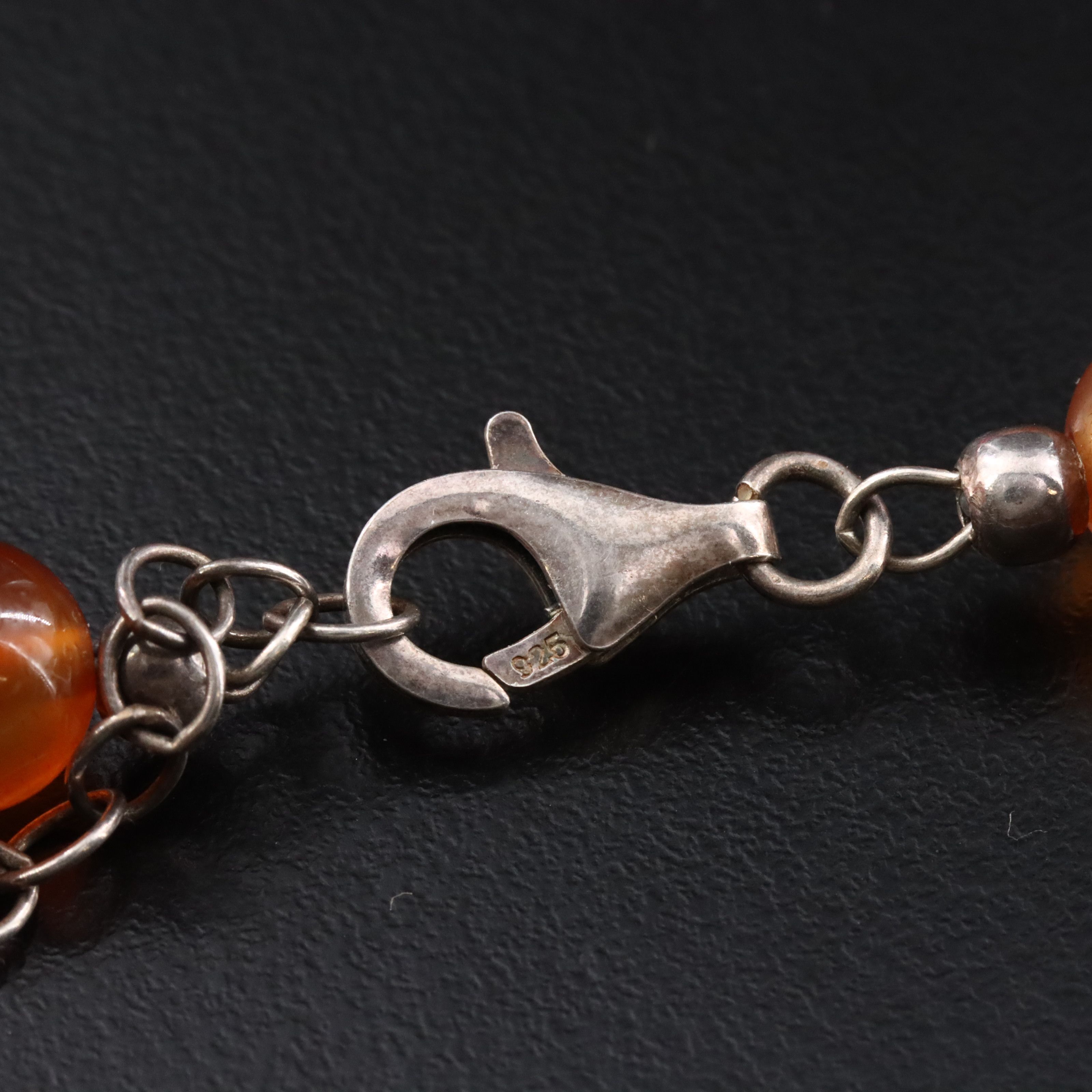 Barse Agate Necklace with Sterling Clasp