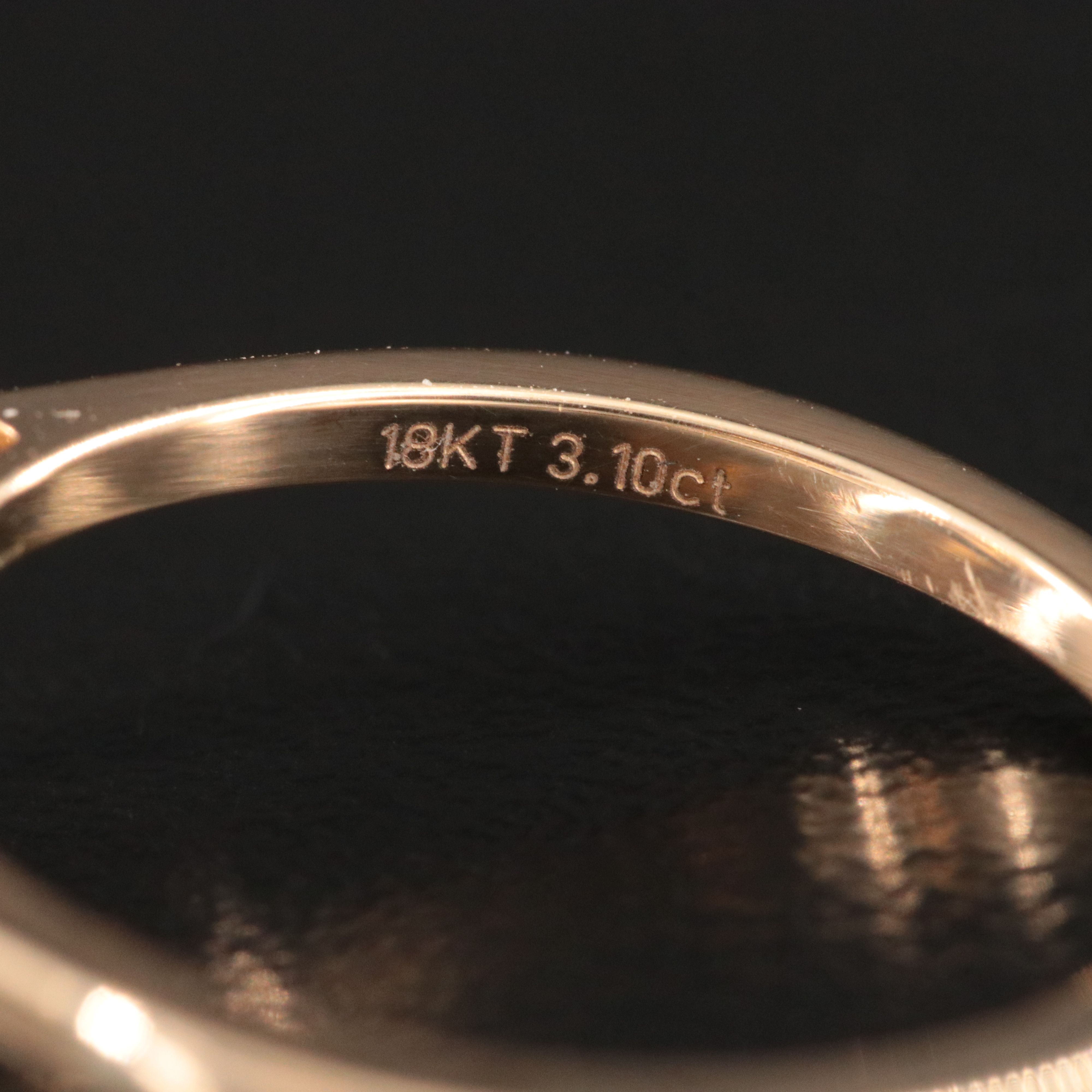 18K 3.10 CT Lab Grown Diamond Solitaire Ring with IGI Report