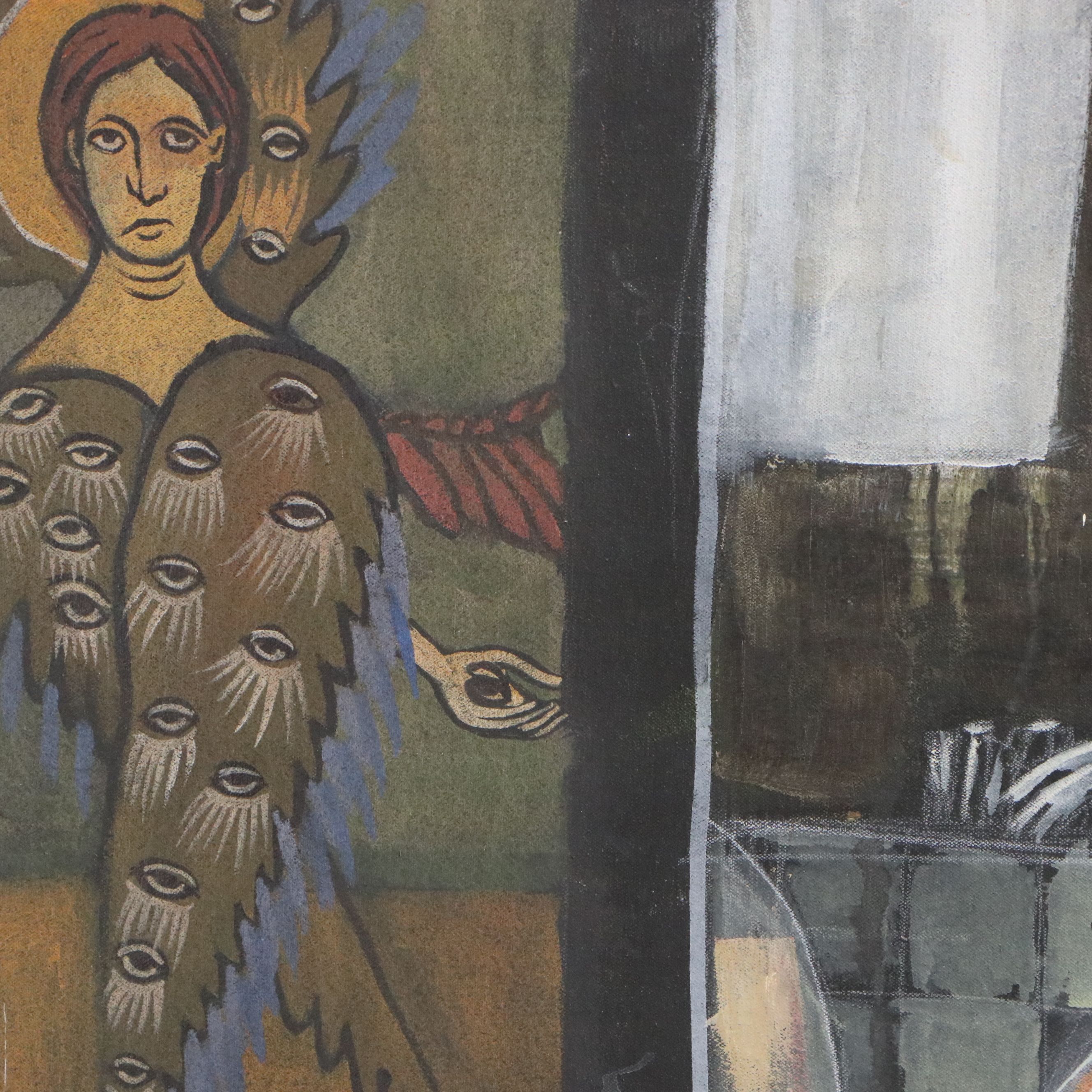 Attributed to Hugo Ochoa Acrylic Painting "Confesitorio," 2001